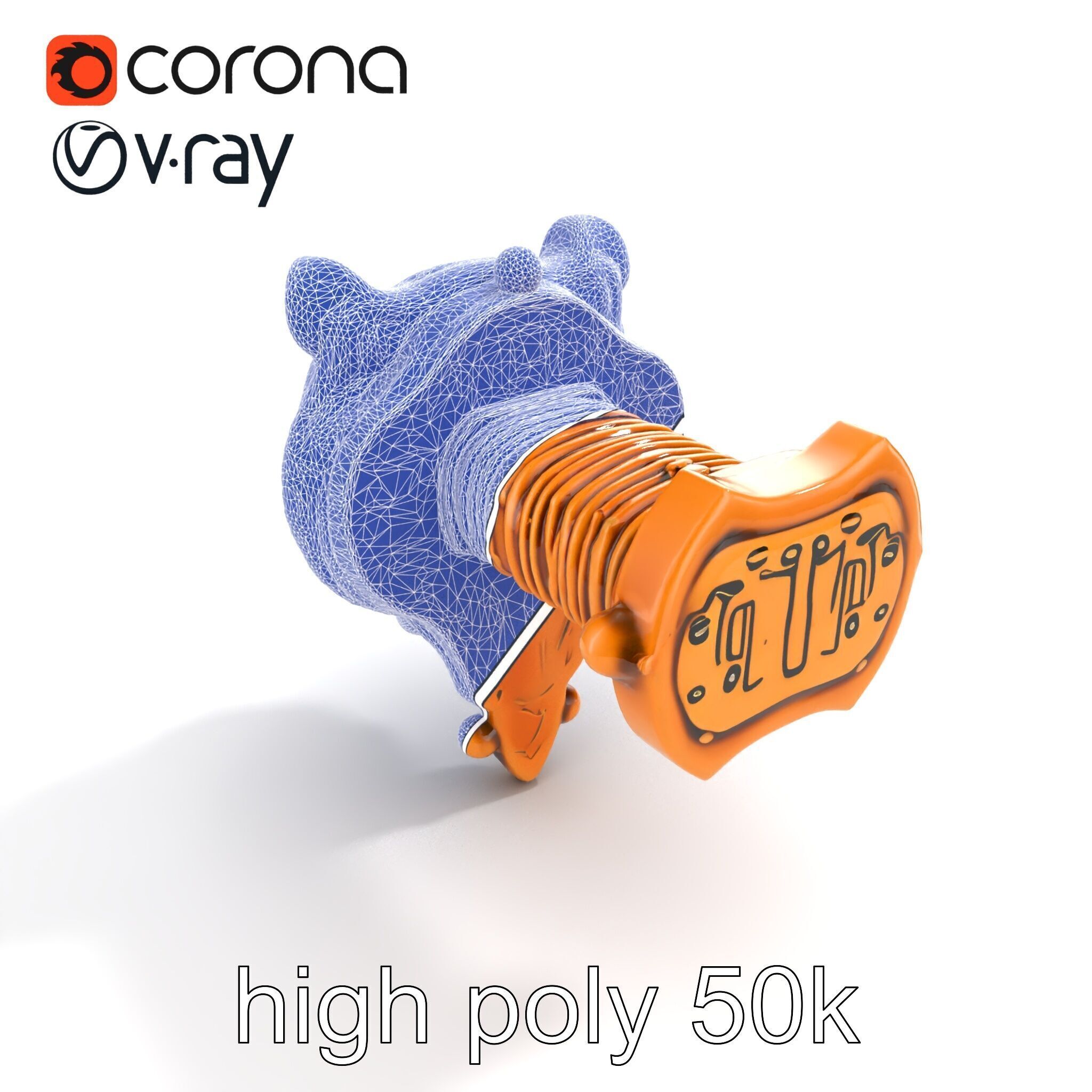 Bronze Tiger Head Door Handle model pack Low-poly 3D model_20