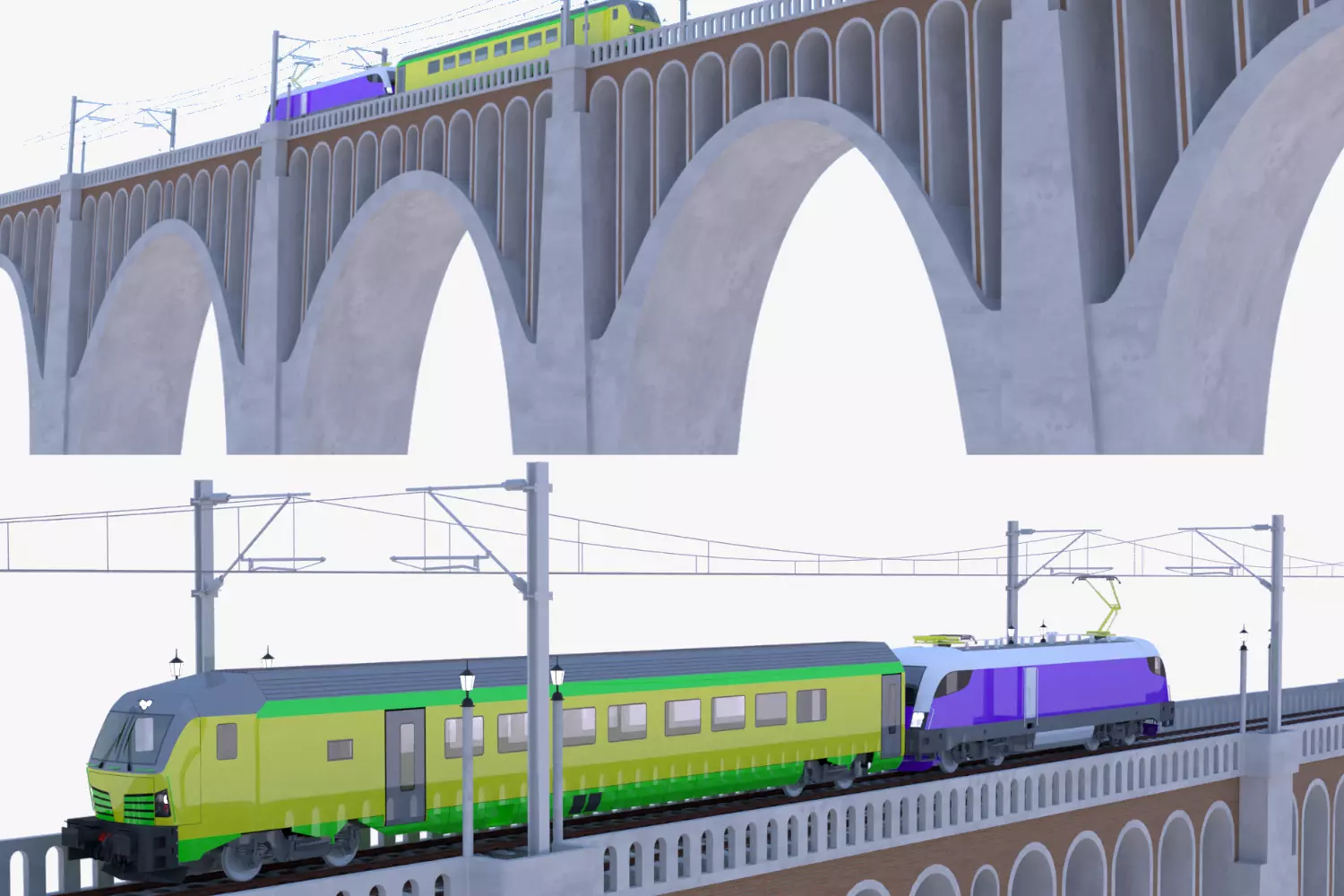 Viaduct with Siemens Vectrain 3D model_0