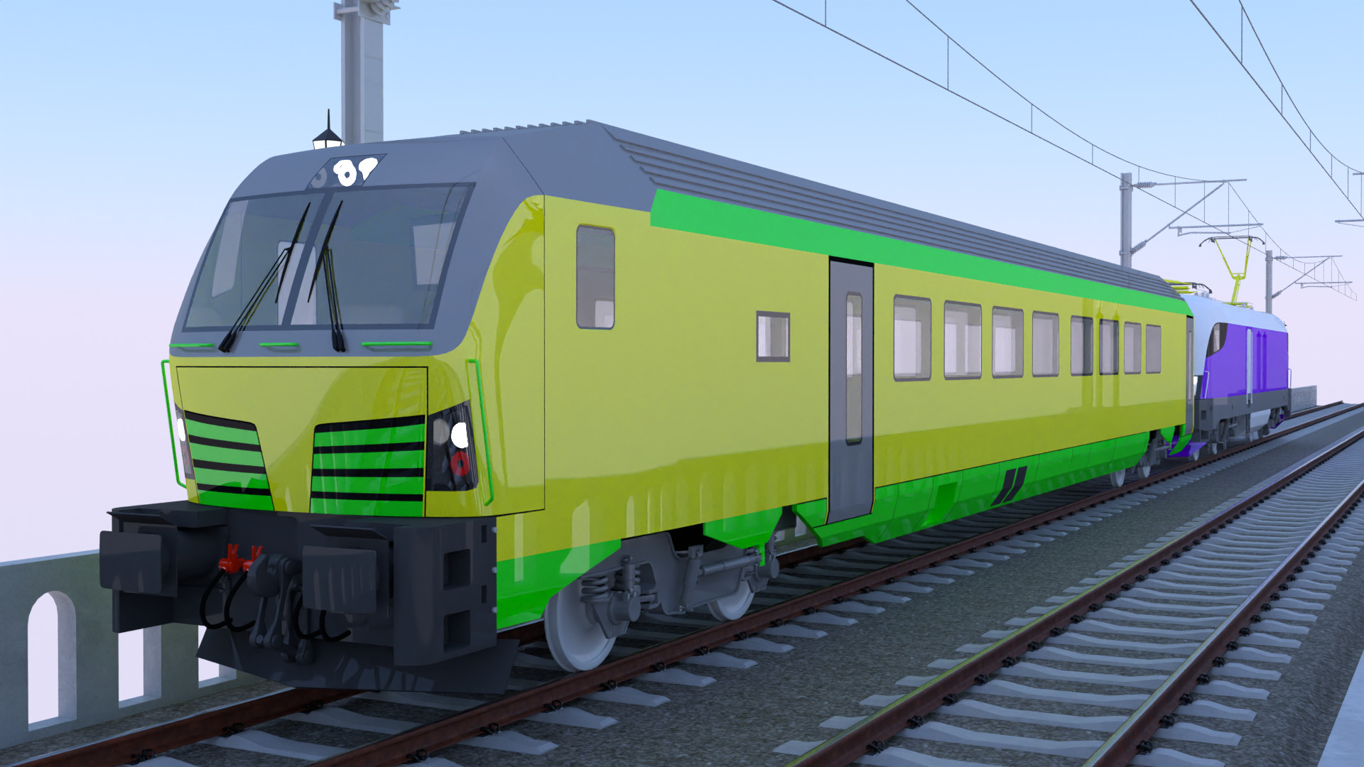 Viaduct with Siemens Vectrain 3D model_2