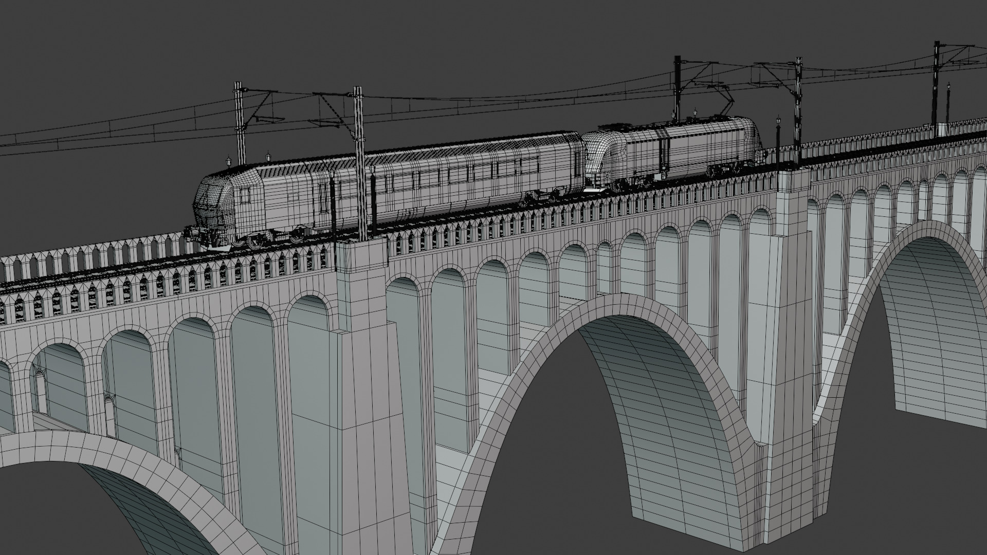 Viaduct with Siemens Vectrain 3D model_9