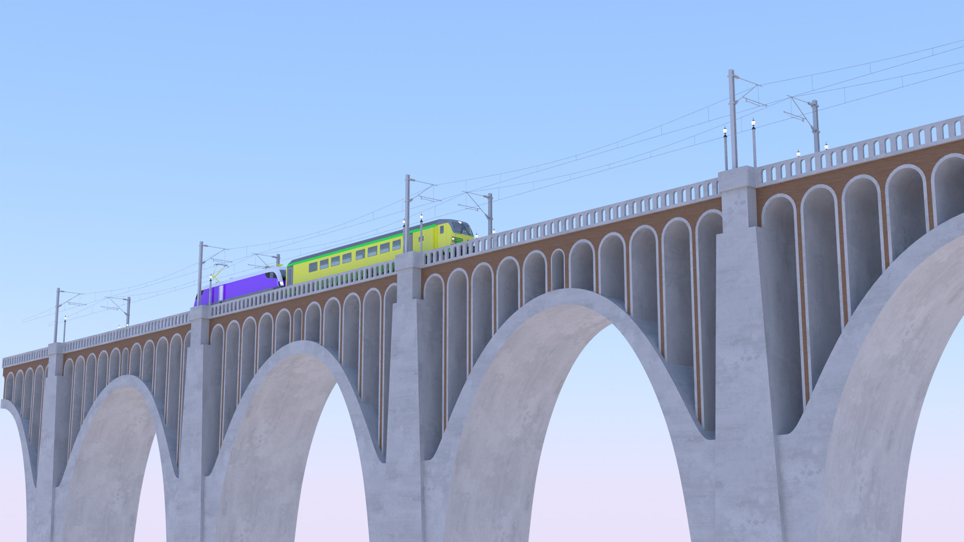 Viaduct with Siemens Vectrain 3D model_1