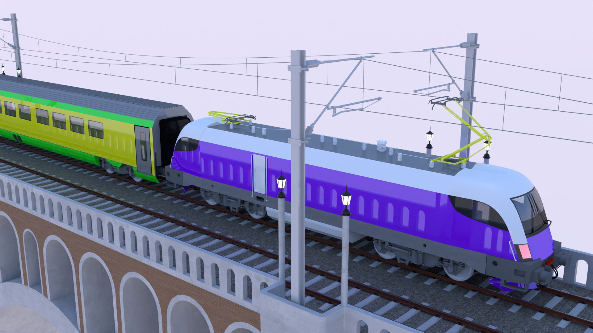 Viaduct with Siemens Vectrain 3D model_10