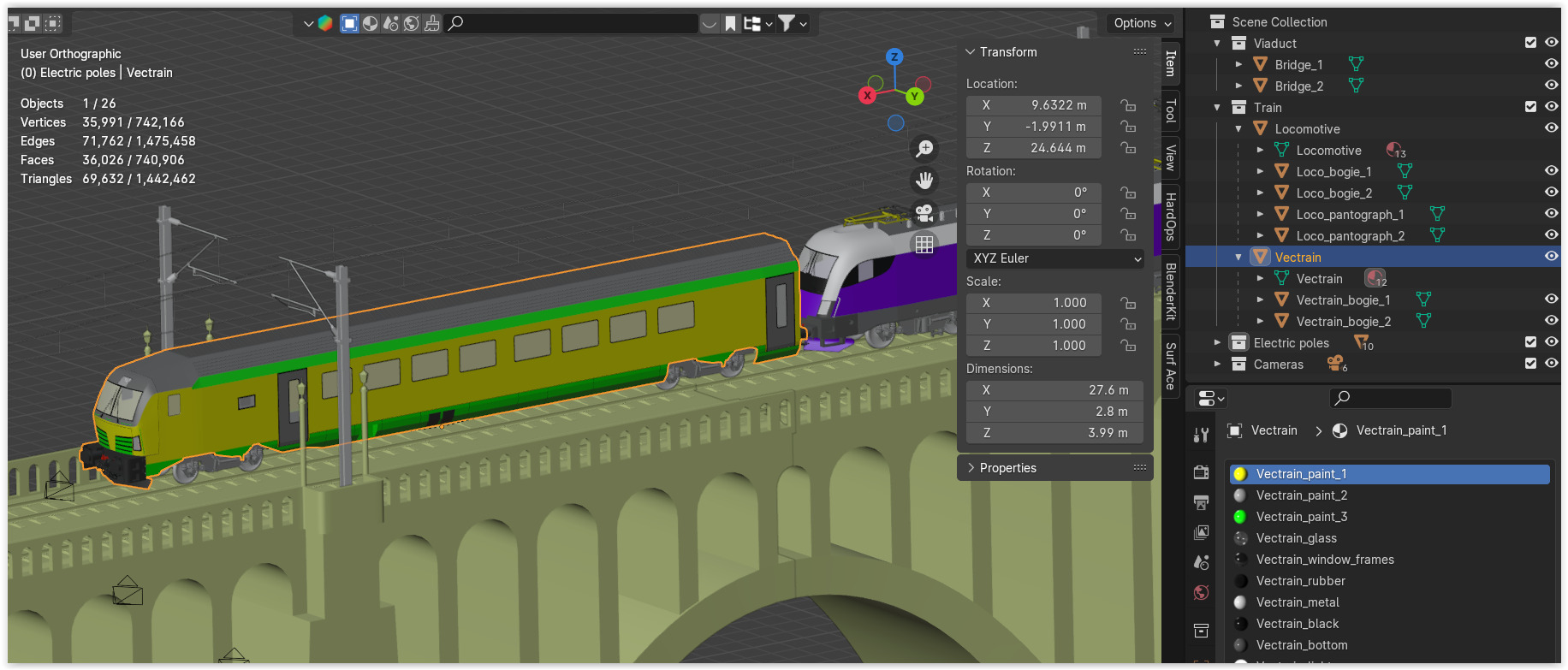 Viaduct with Siemens Vectrain 3D model_14