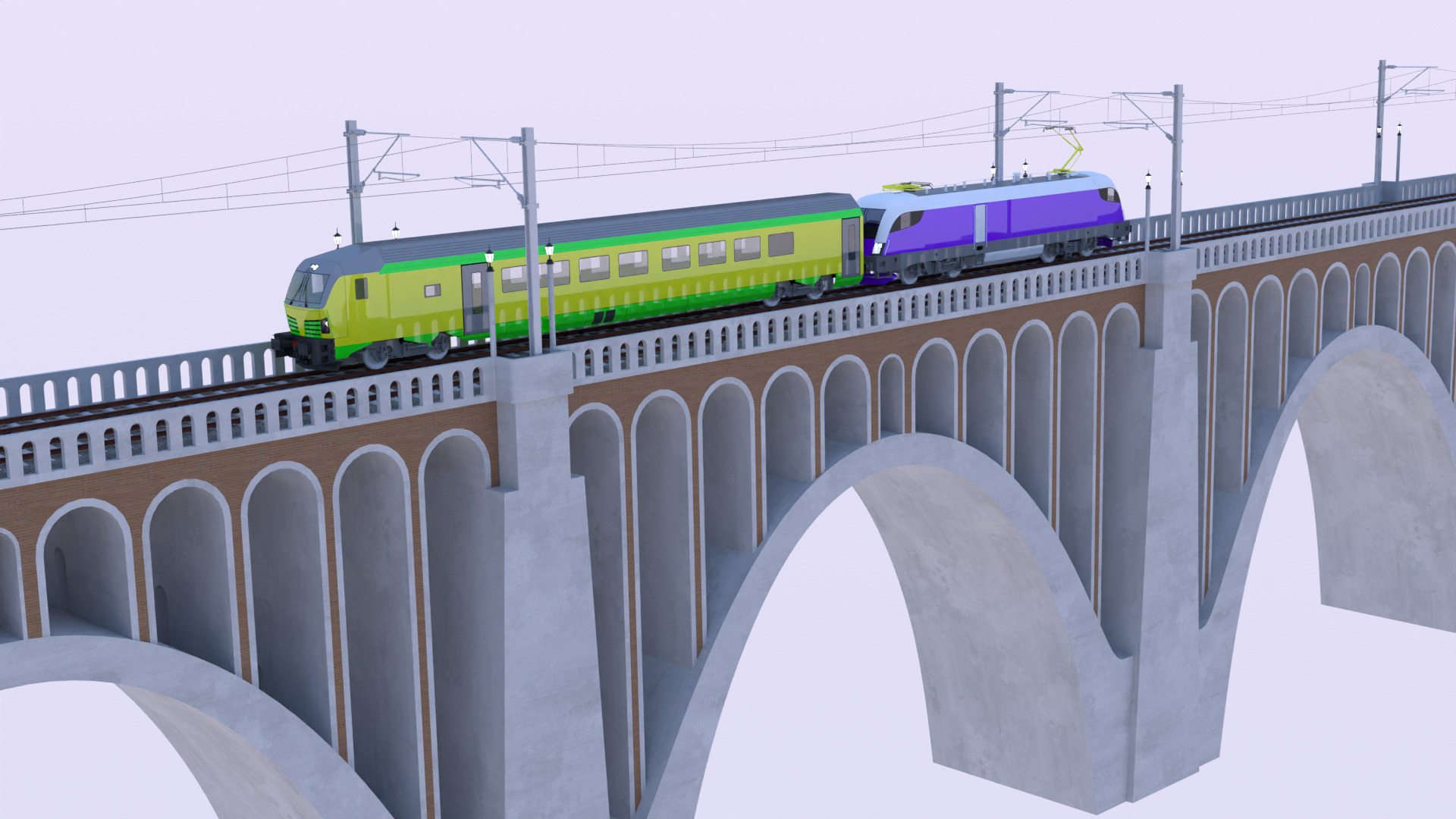 Viaduct with Siemens Vectrain 3D model_8