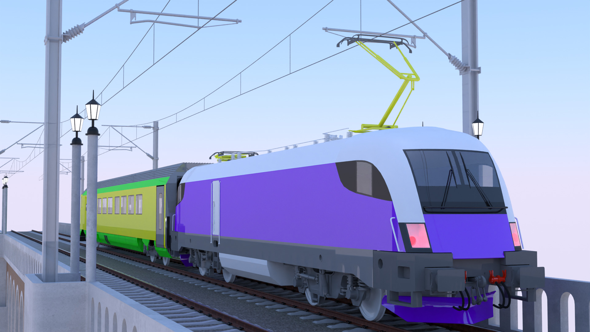 Viaduct with Siemens Vectrain 3D model_5