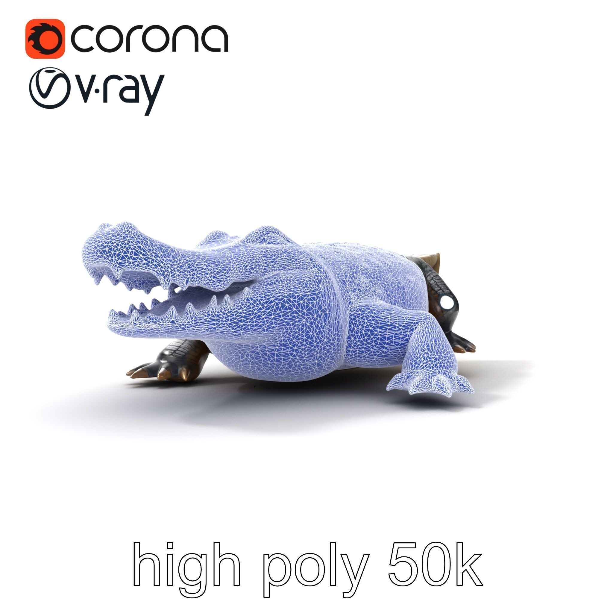 Saltwater Crocodile Realistic Model Pack Low-poly 3D model_17