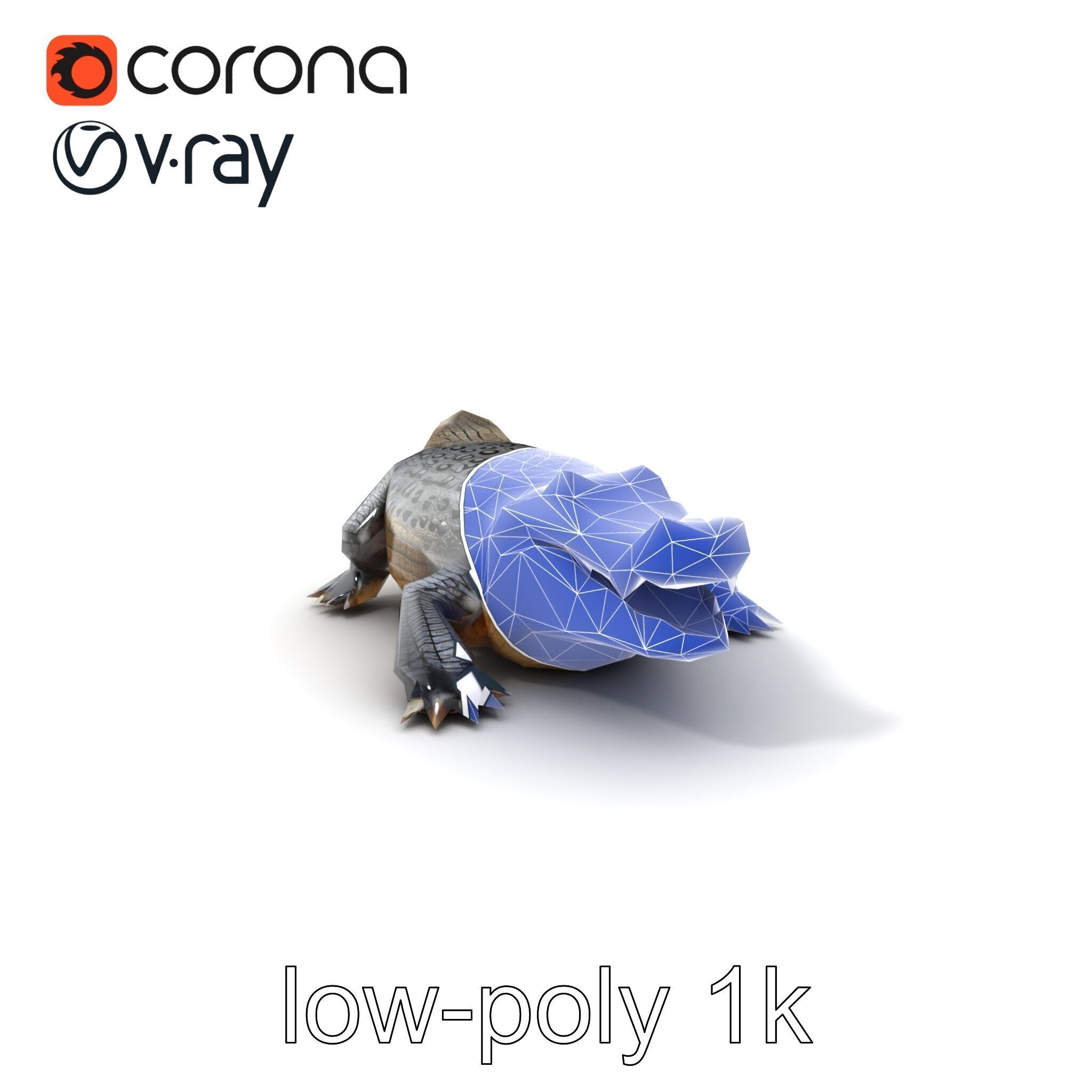 Saltwater Crocodile Realistic Model Pack Low-poly 3D model_7