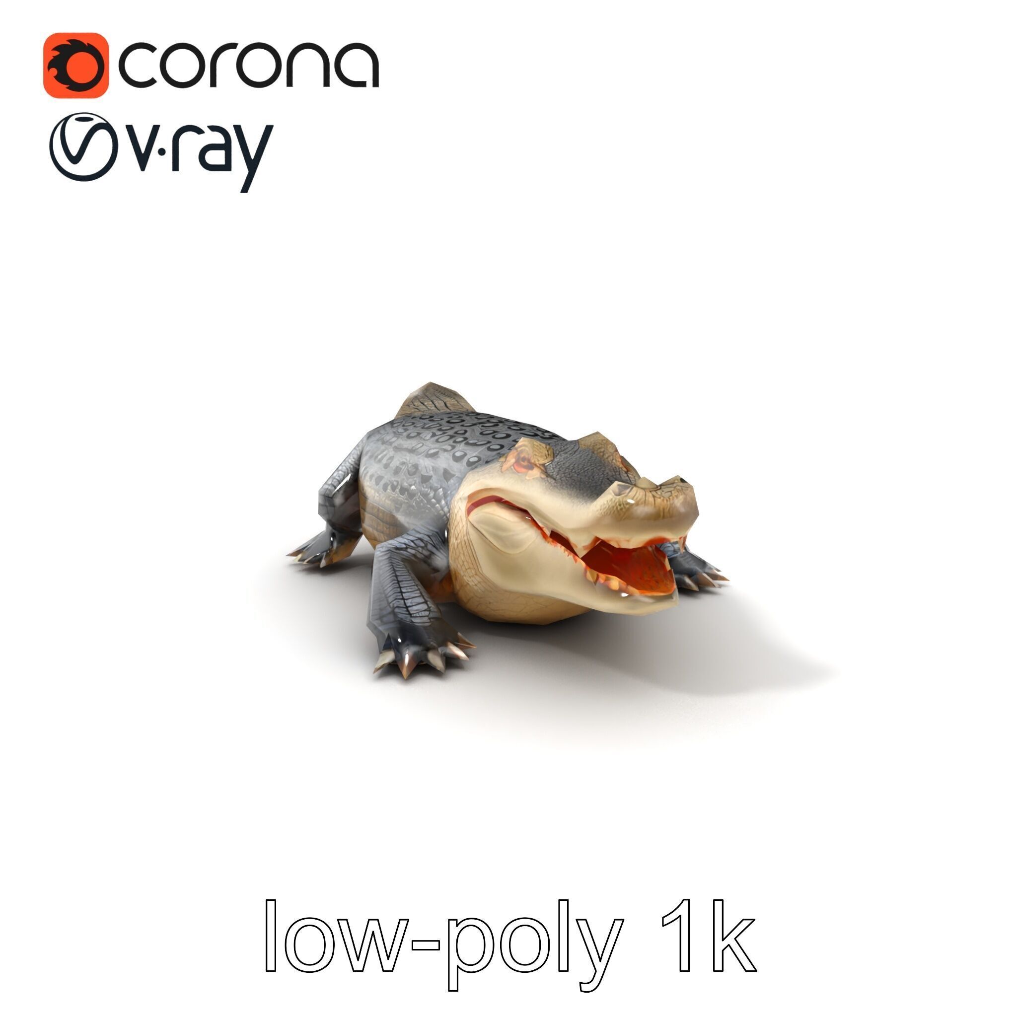 Saltwater Crocodile Realistic Model Pack Low-poly 3D model_5