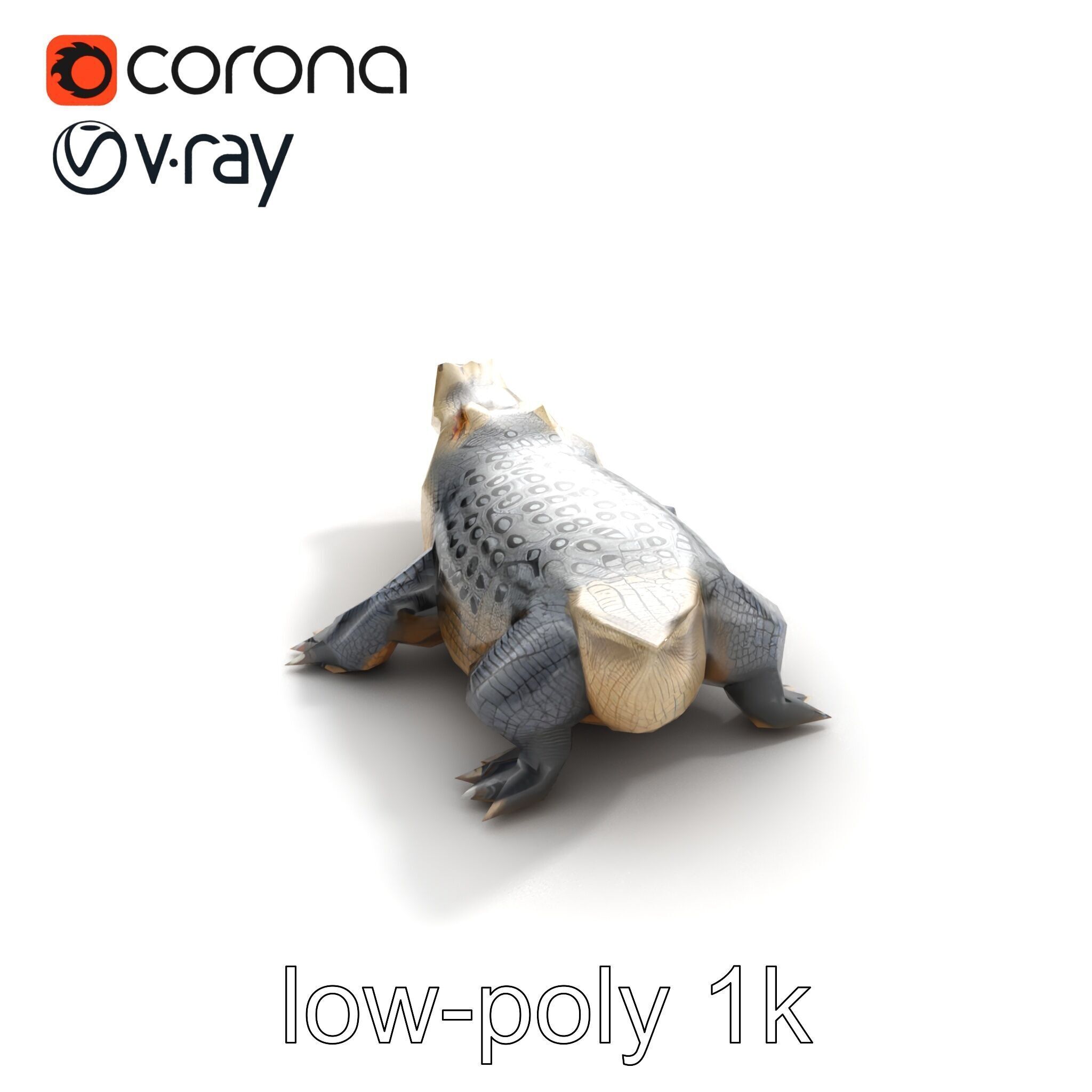Saltwater Crocodile Realistic Model Pack Low-poly 3D model_9