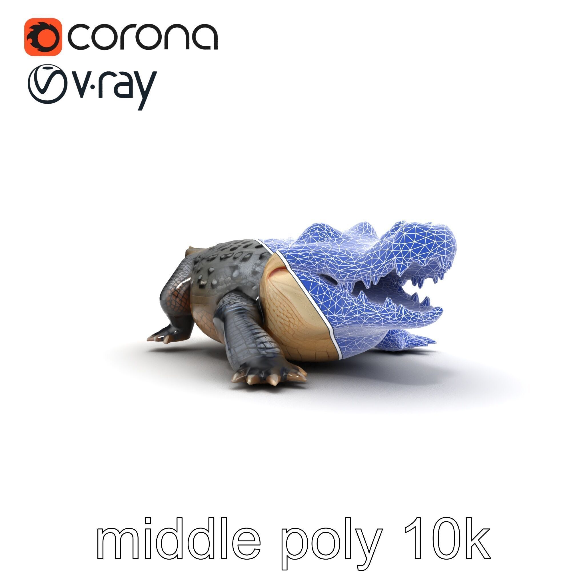 Saltwater Crocodile Realistic Model Pack Low-poly 3D model_26