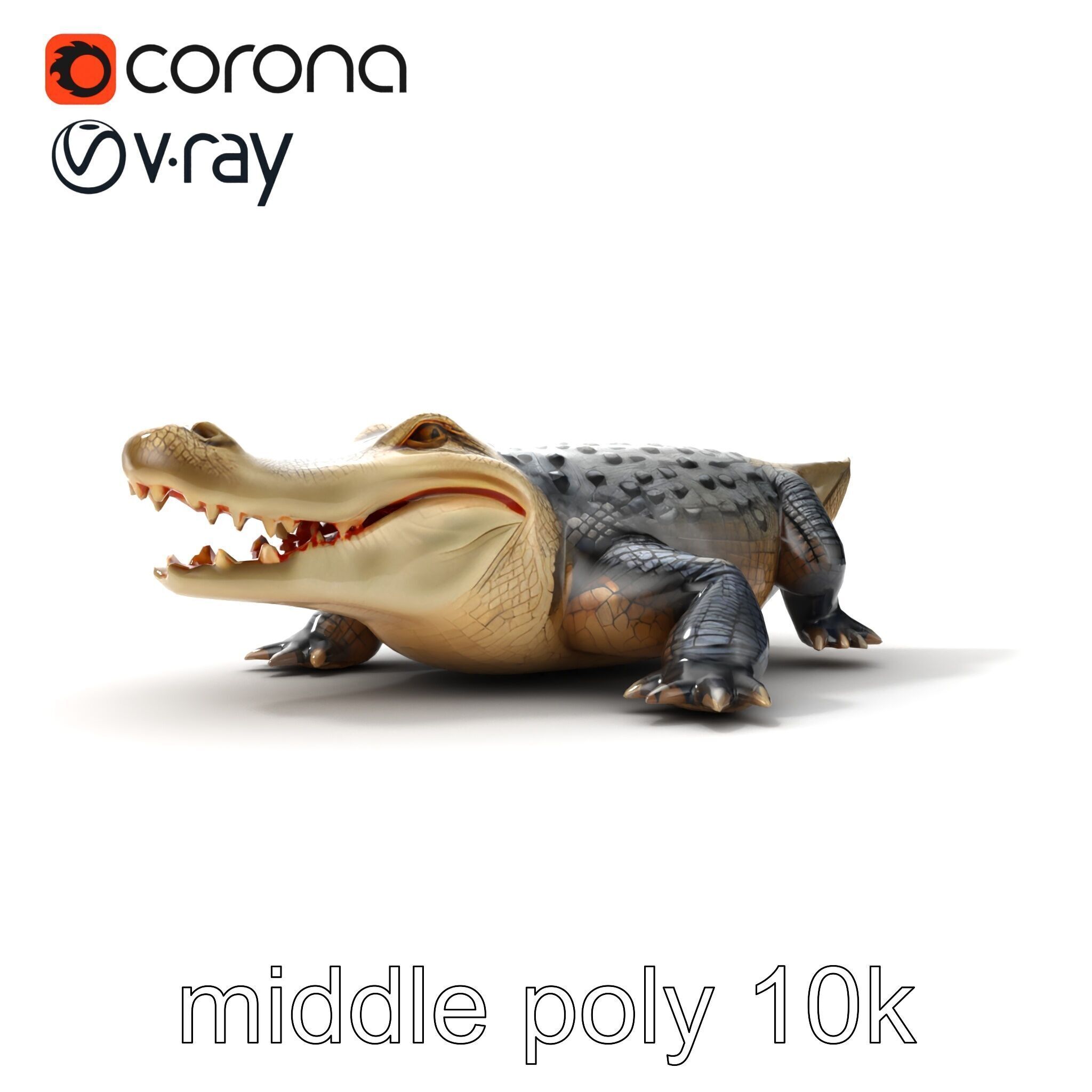 Saltwater Crocodile Realistic Model Pack Low-poly 3D model_29