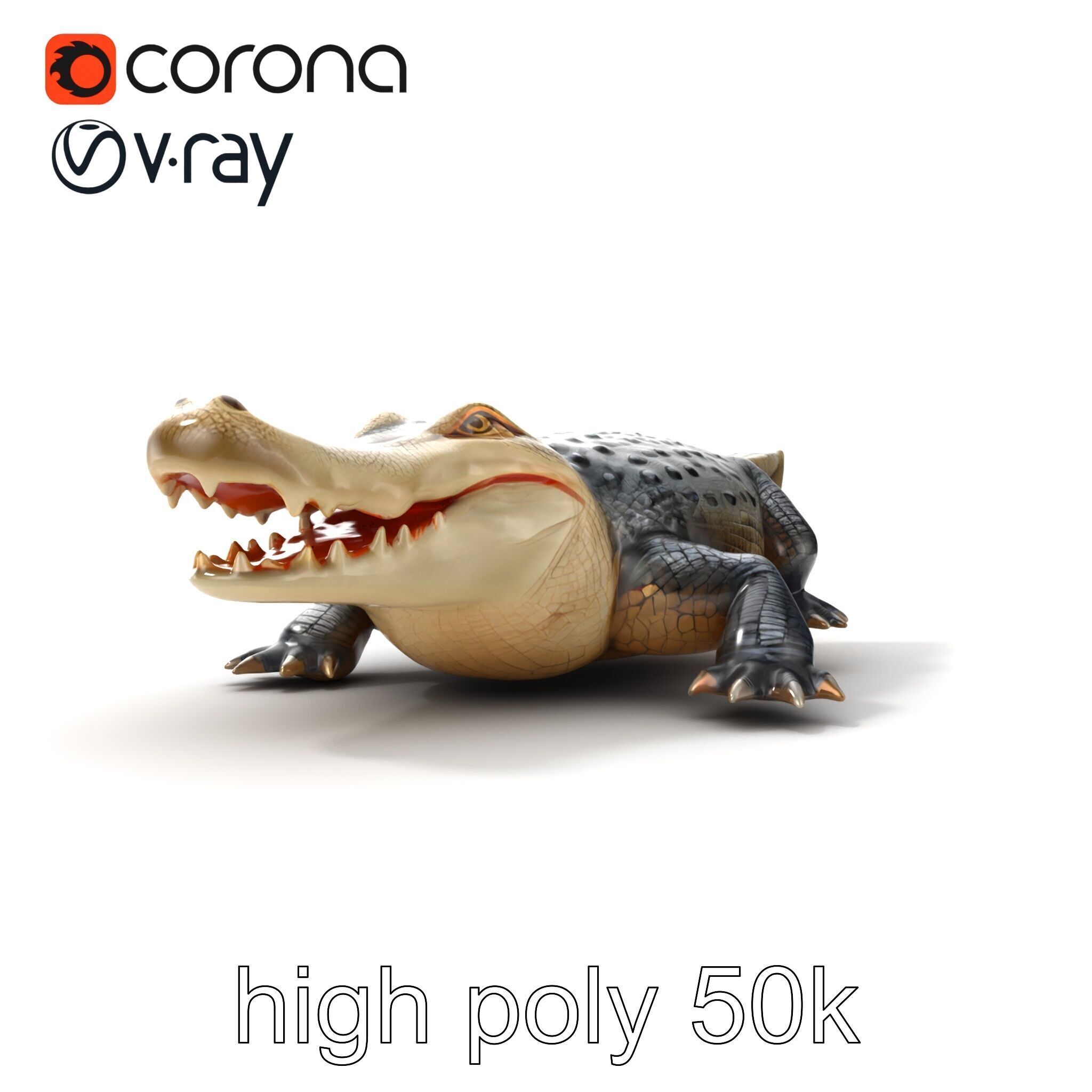 Saltwater Crocodile Realistic Model Pack Low-poly 3D model_21