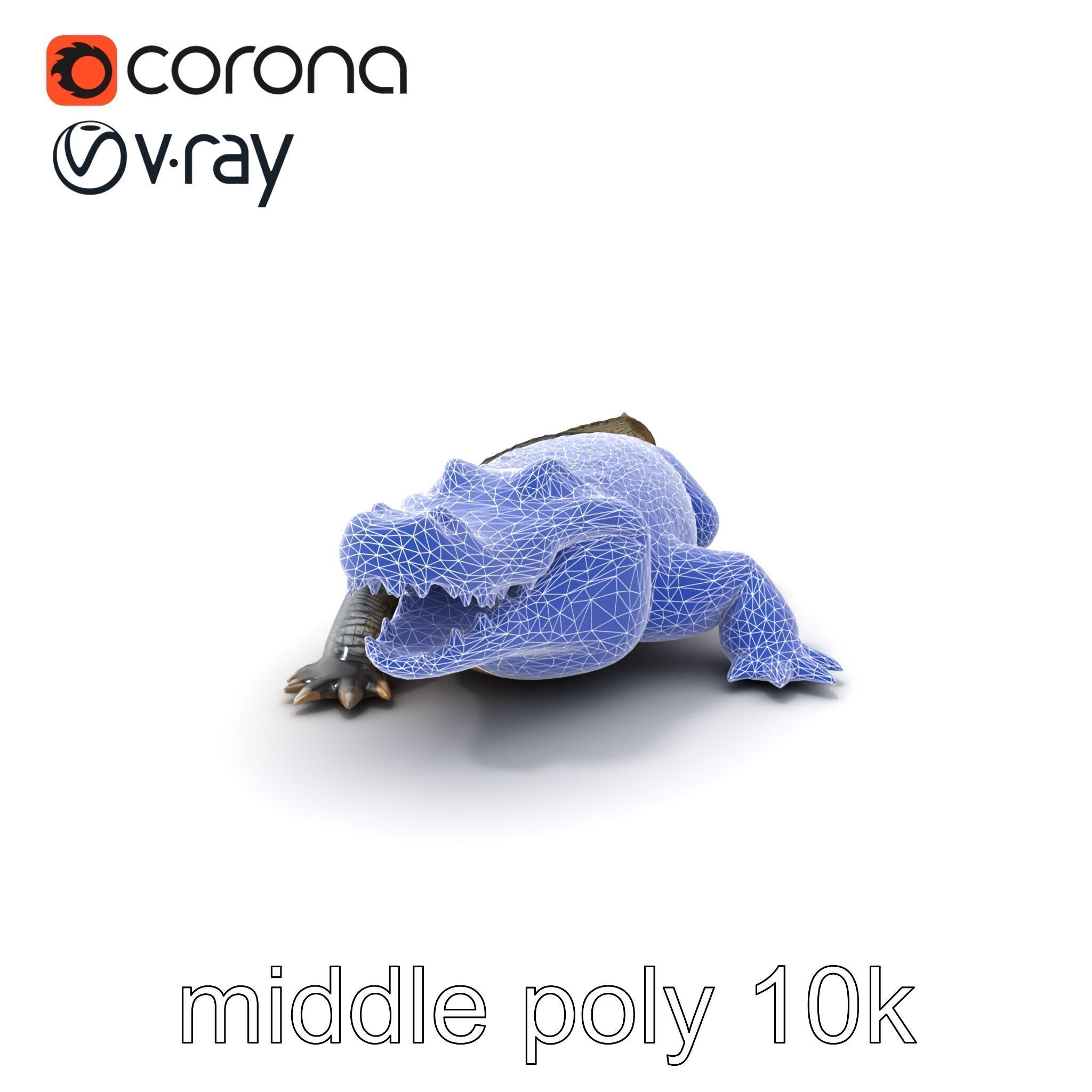 Saltwater Crocodile Realistic Model Pack Low-poly 3D model_6