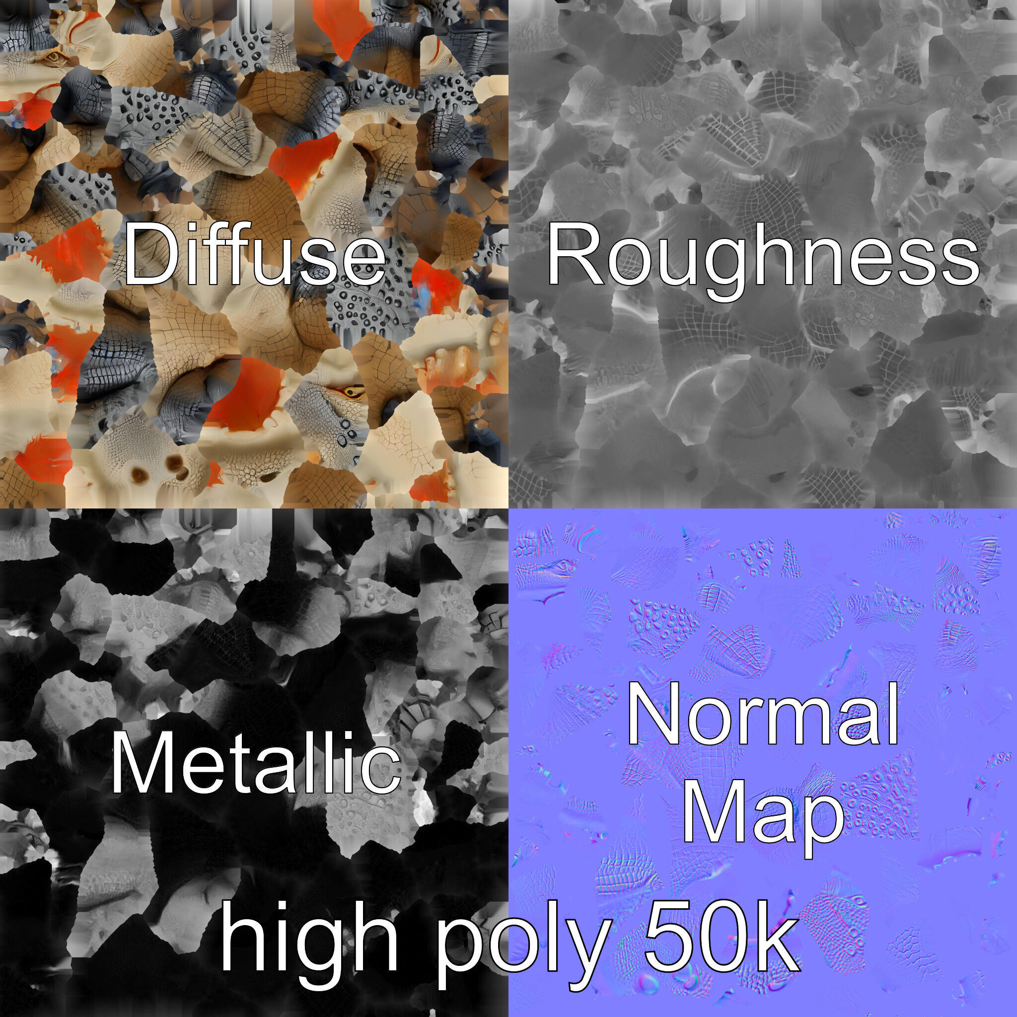 Saltwater Crocodile Realistic Model Pack Low-poly 3D model_3