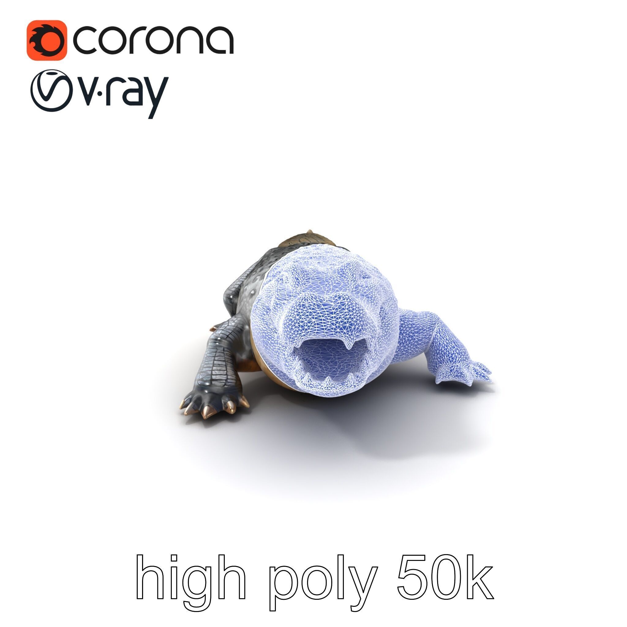 Saltwater Crocodile Realistic Model Pack Low-poly 3D model_10