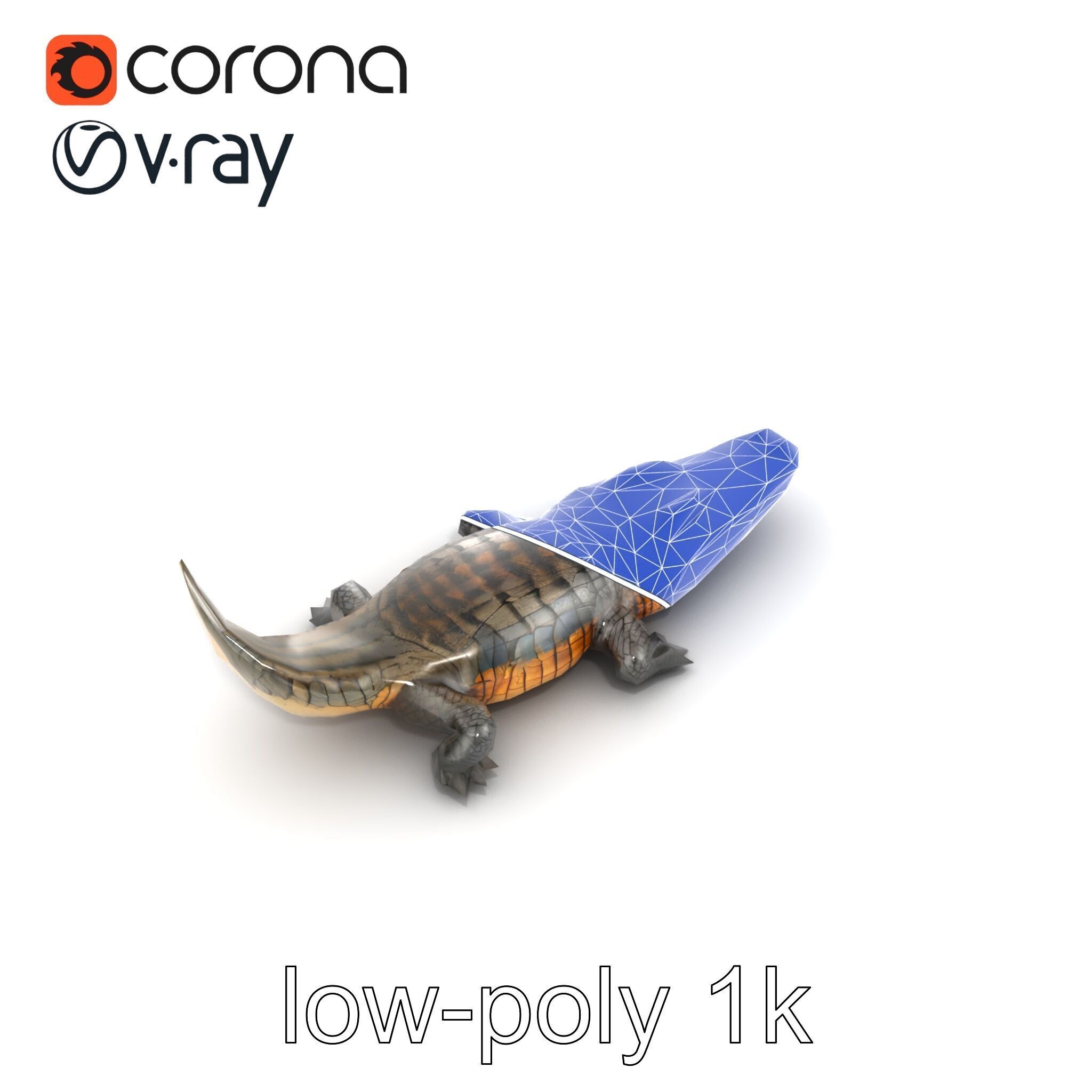 Dewy Crocodile Reptile Model Pack Low-poly 3D model_20