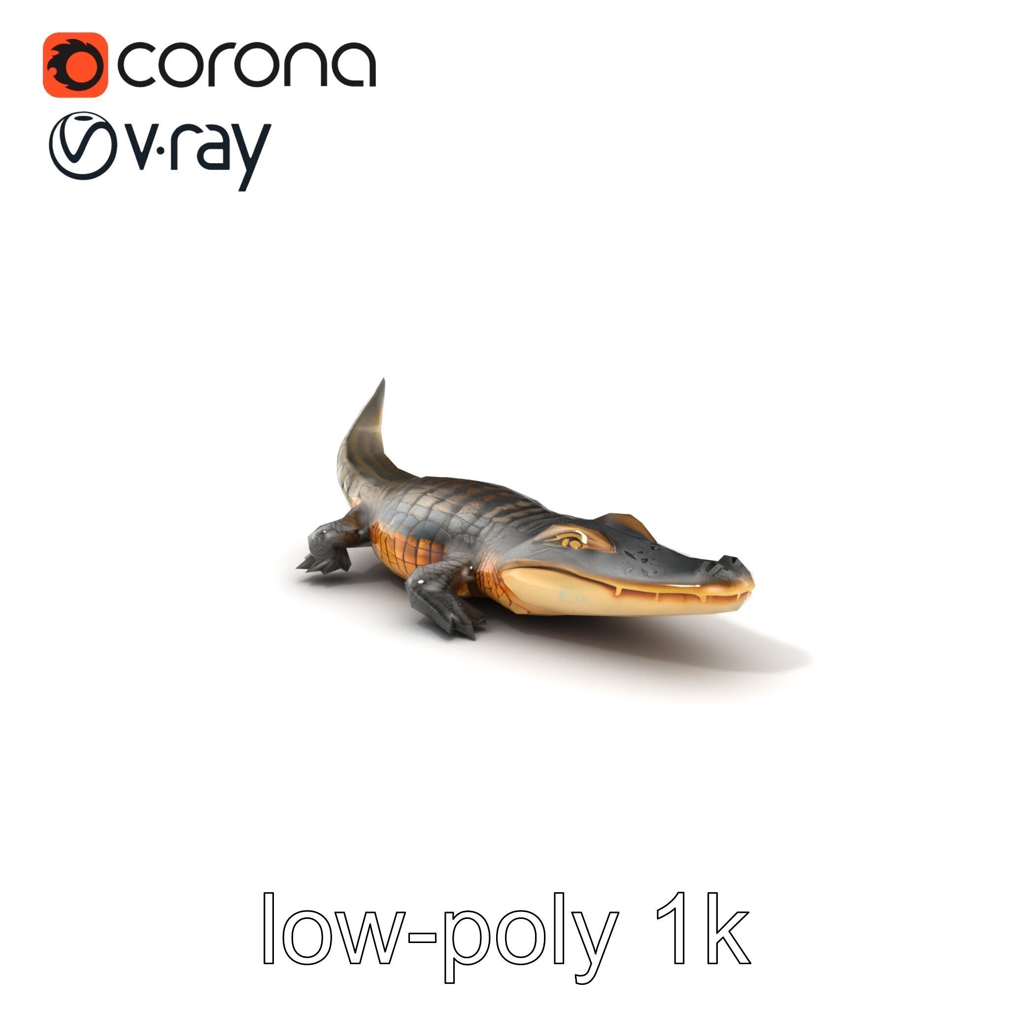 Dewy Crocodile Reptile Model Pack Low-poly 3D model_5