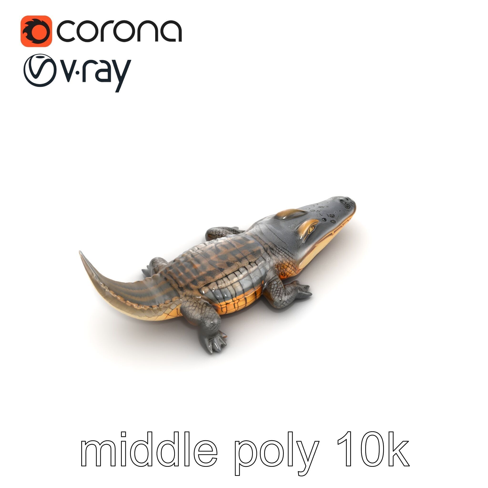 Dewy Crocodile Reptile Model Pack Low-poly 3D model_24