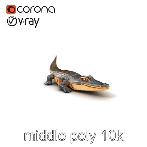 Dewy Crocodile Reptile Model Pack Low-poly 3D model