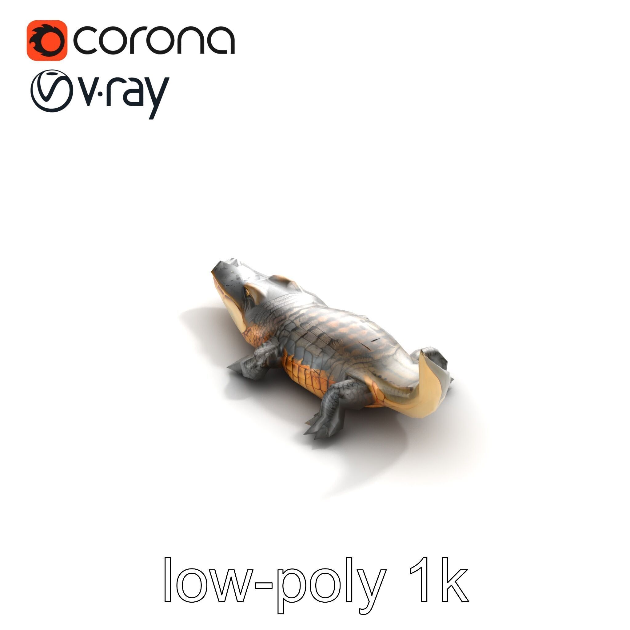 Dewy Crocodile Reptile Model Pack Low-poly 3D model_9