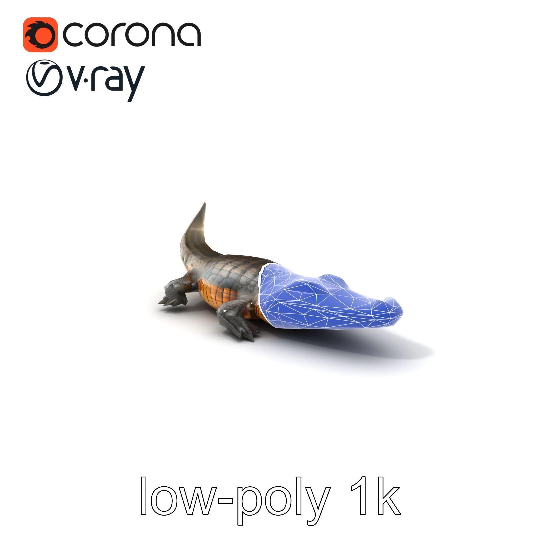 Dewy Crocodile Reptile Model Pack Low-poly 3D model_7
