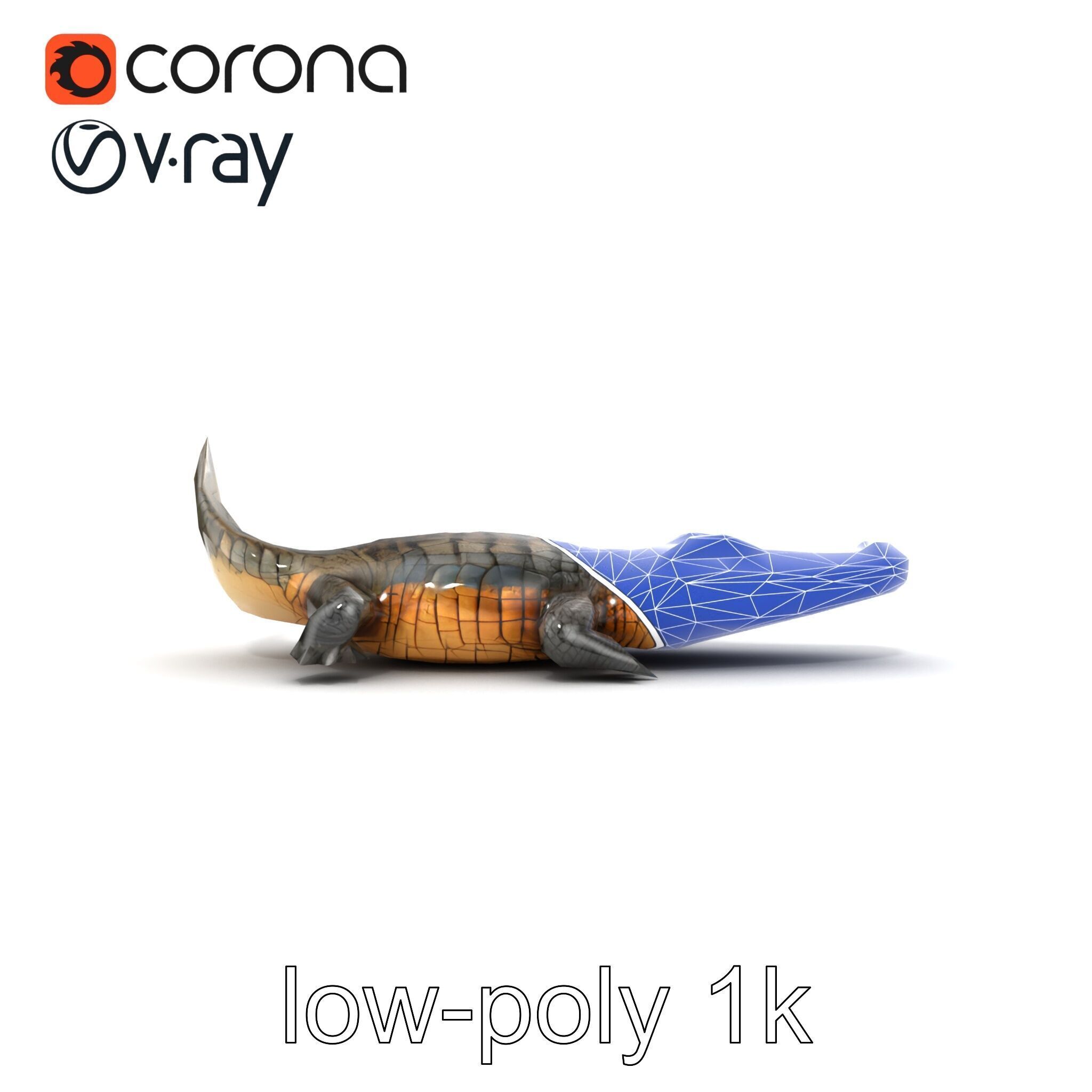 Dewy Crocodile Reptile Model Pack Low-poly 3D model_22