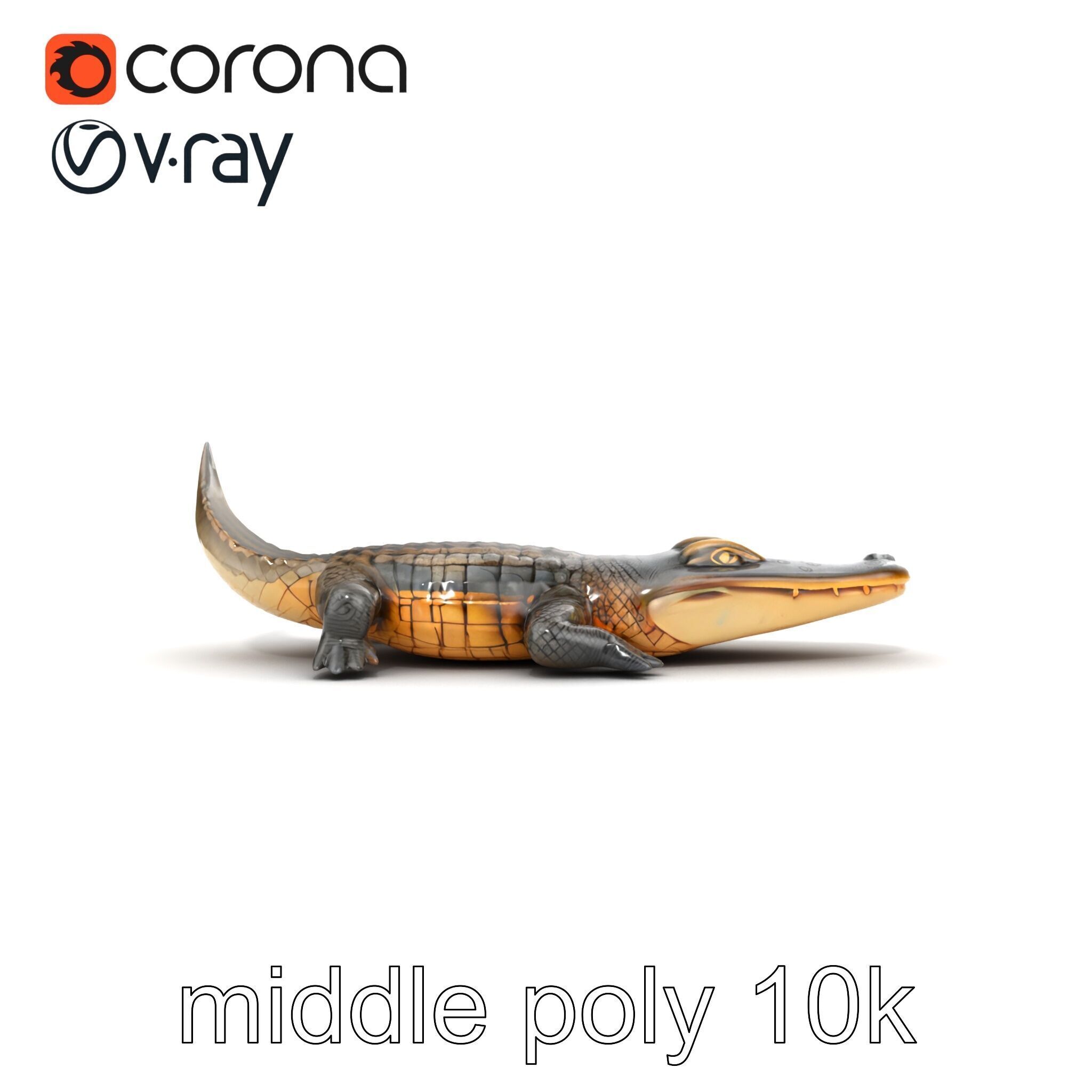 Dewy Crocodile Reptile Model Pack Low-poly 3D model_11