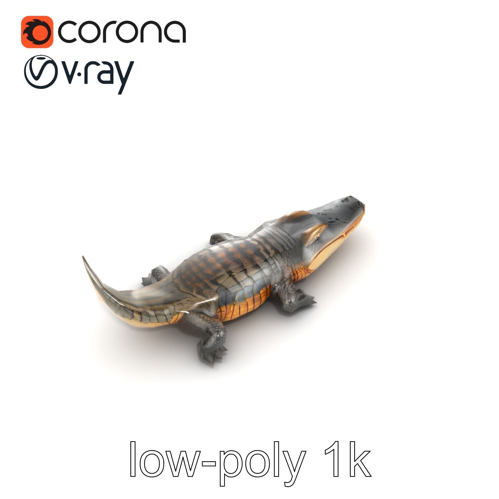 Dewy Crocodile Reptile Model Pack Low-poly 3D model_32