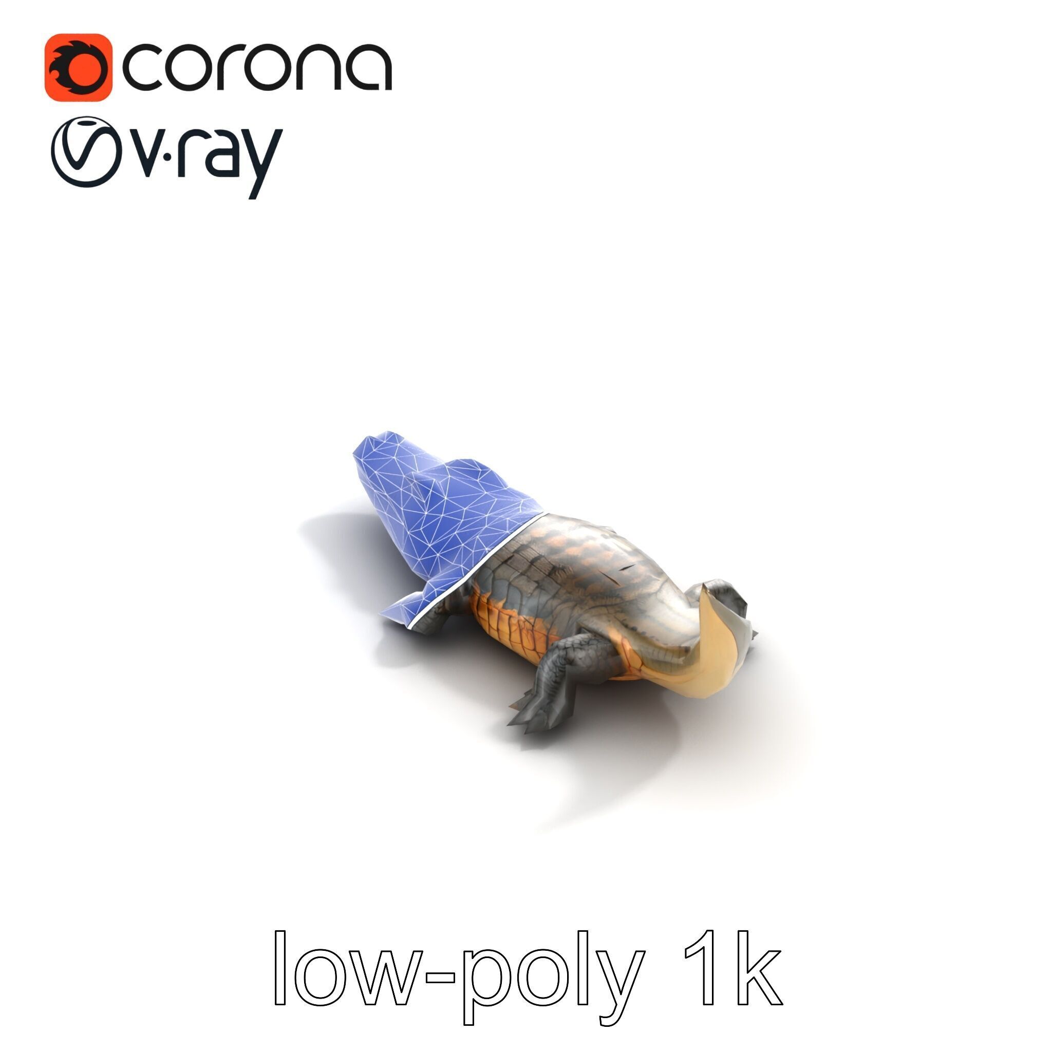 Dewy Crocodile Reptile Model Pack Low-poly 3D model_30