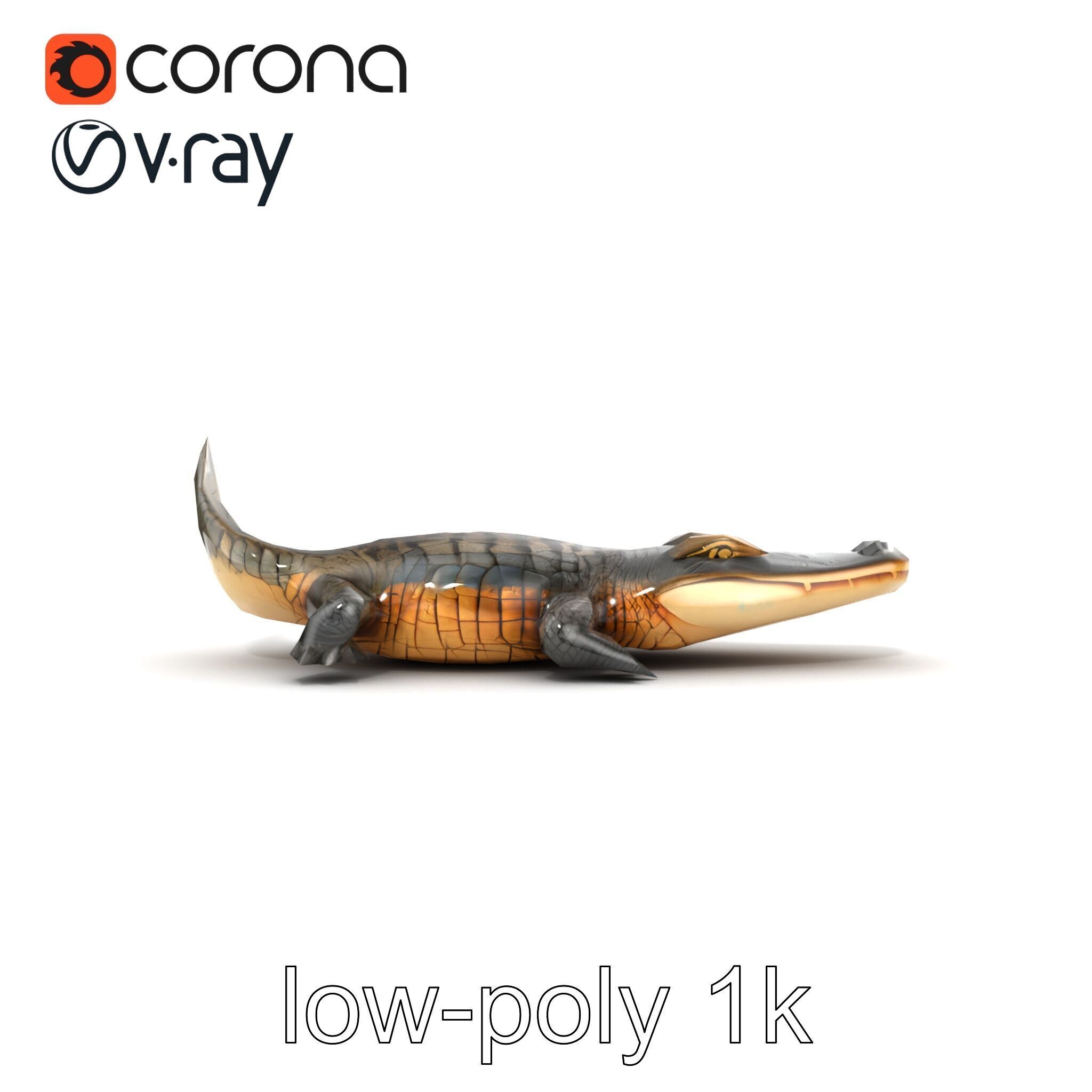 Dewy Crocodile Reptile Model Pack Low-poly 3D model_25