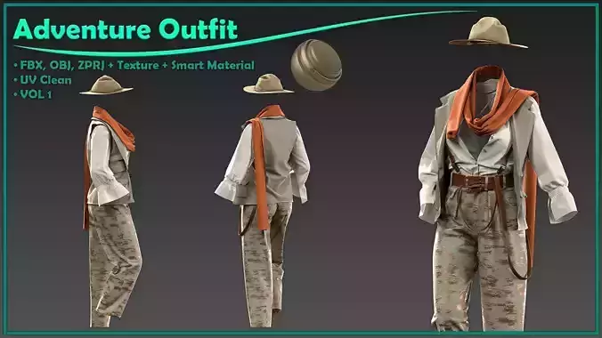 female adventure outfit with texture and smart material
