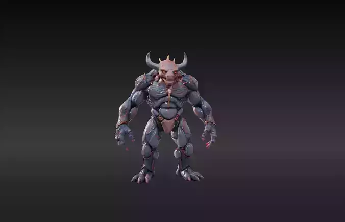 Infernal Cyber Demon Low-poly 3D model