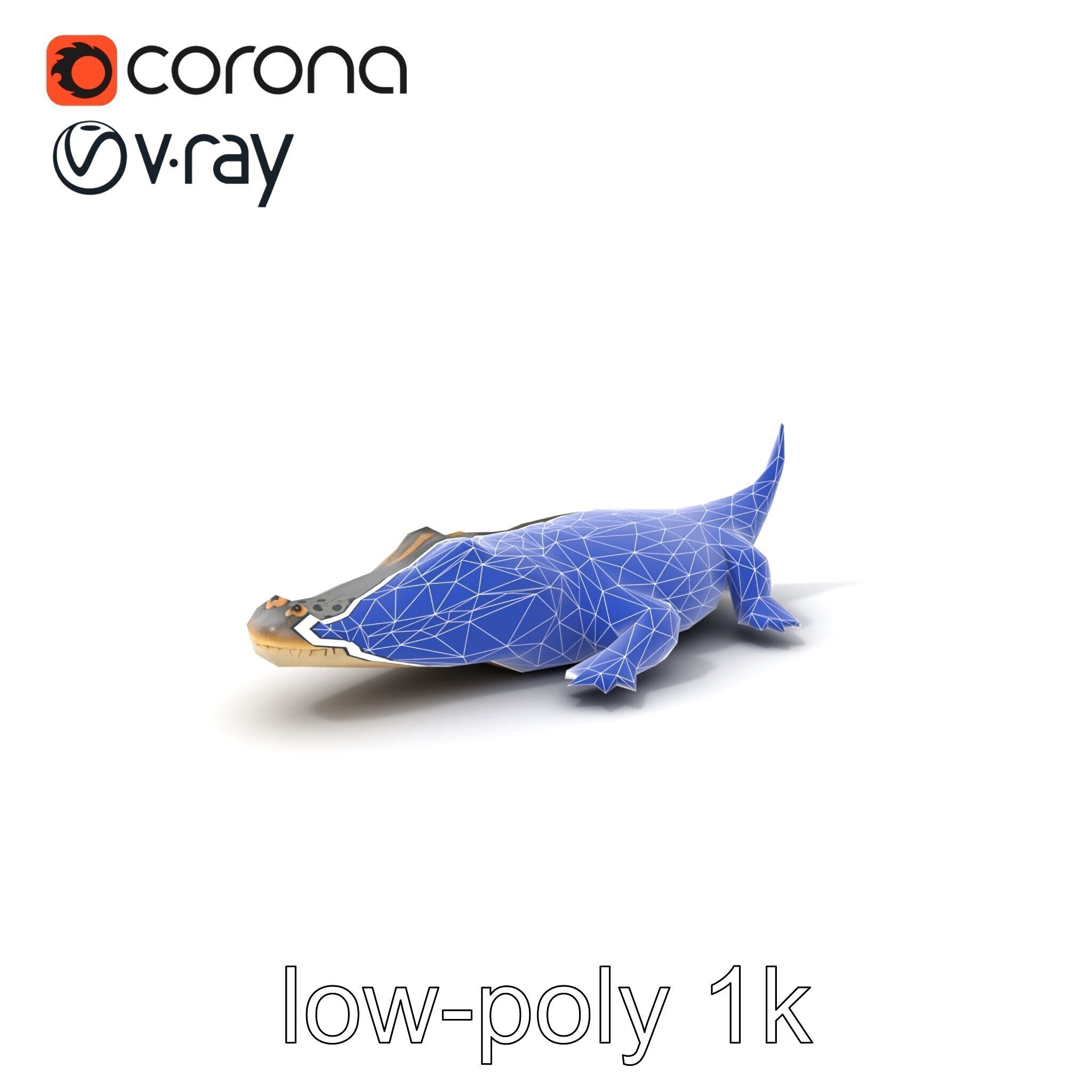 Crocodile Scarred Scales Model Pack Low-poly 3D model_7