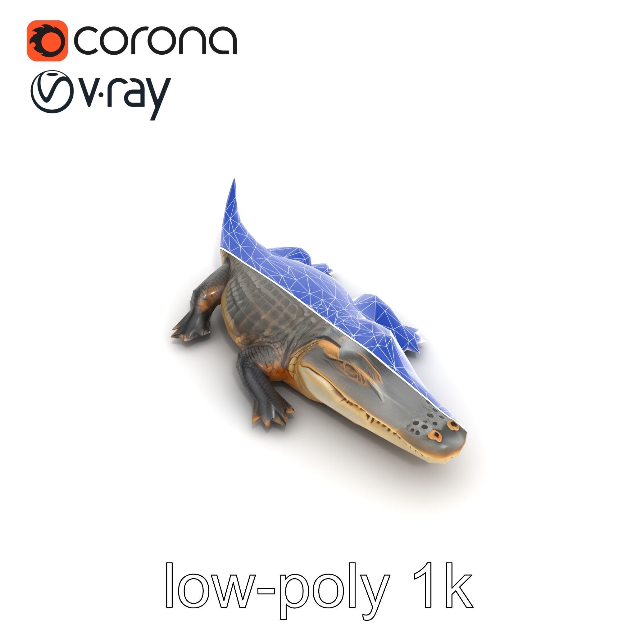 Crocodile Scarred Scales Model Pack Low-poly 3D model_13