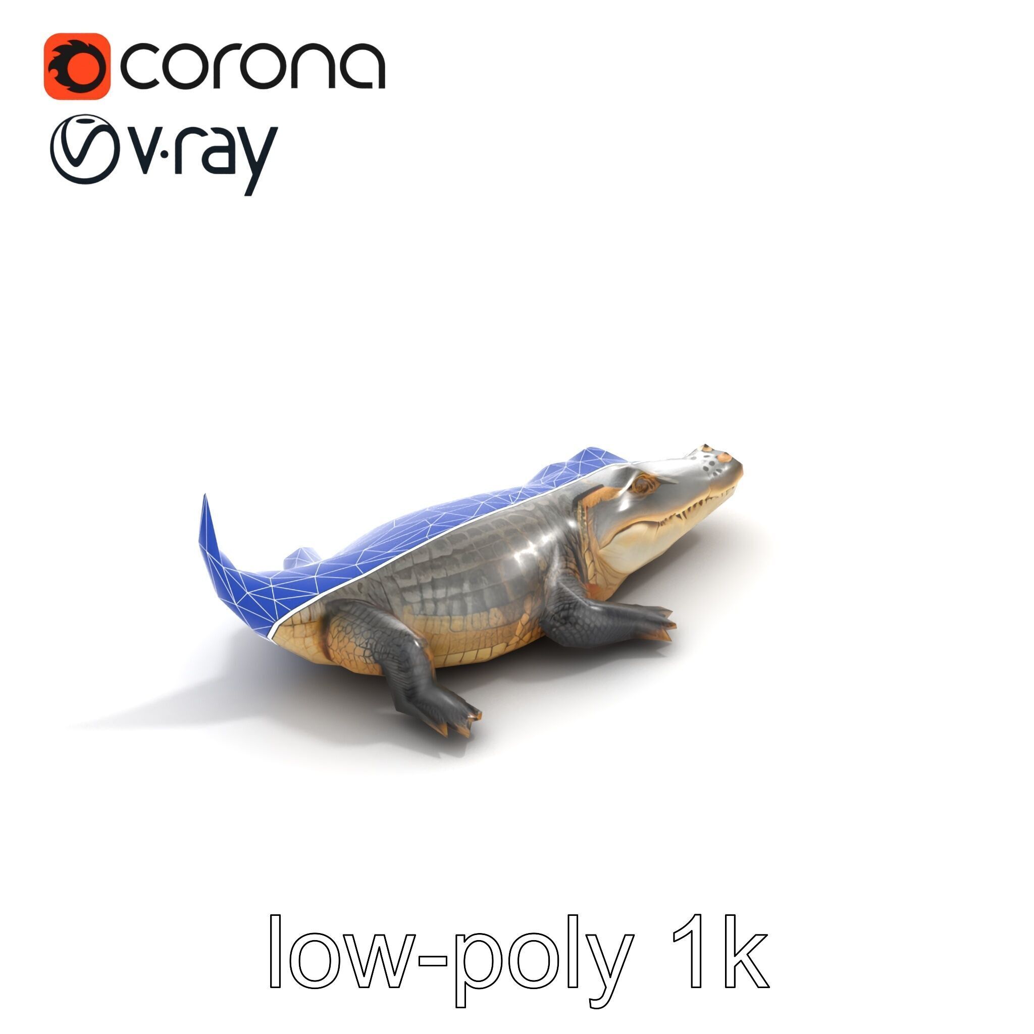 Crocodile Scarred Scales Model Pack Low-poly 3D model_11