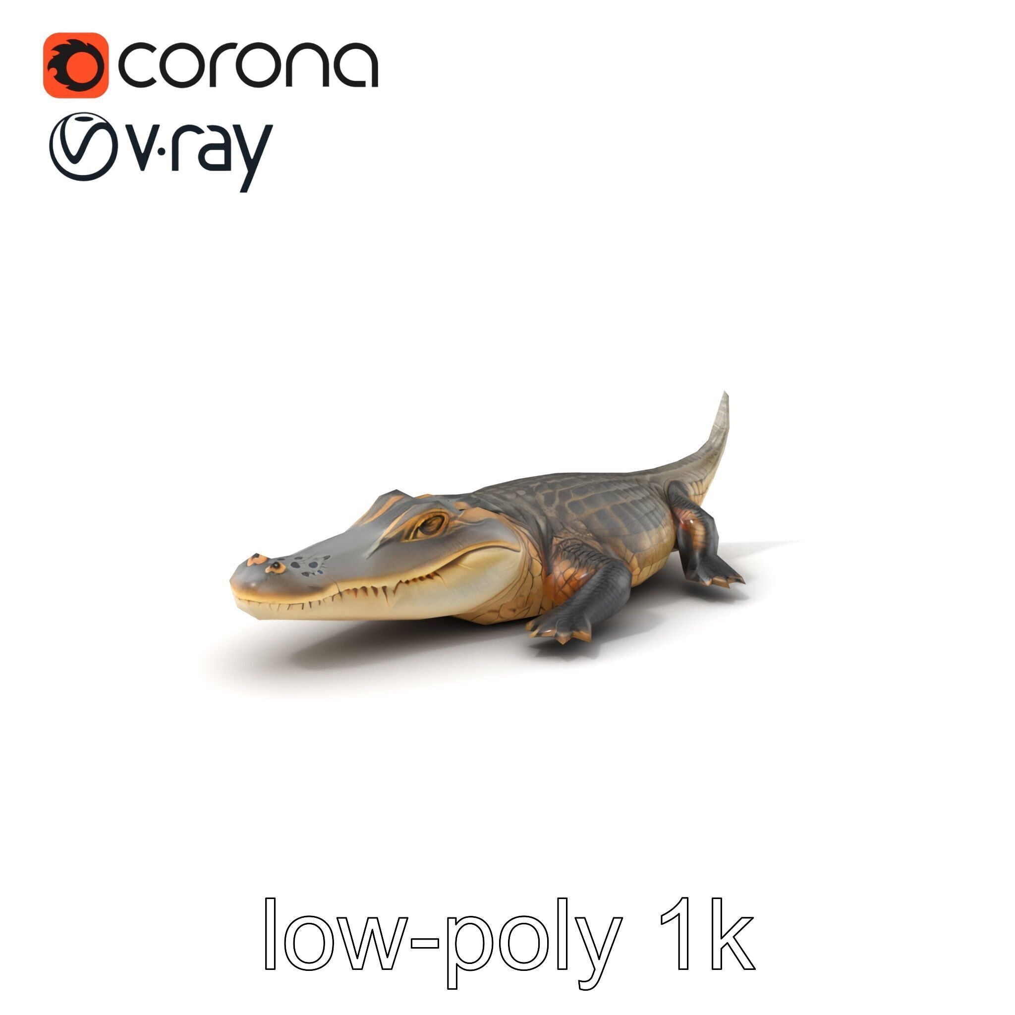 Crocodile Scarred Scales Model Pack Low-poly 3D model_5