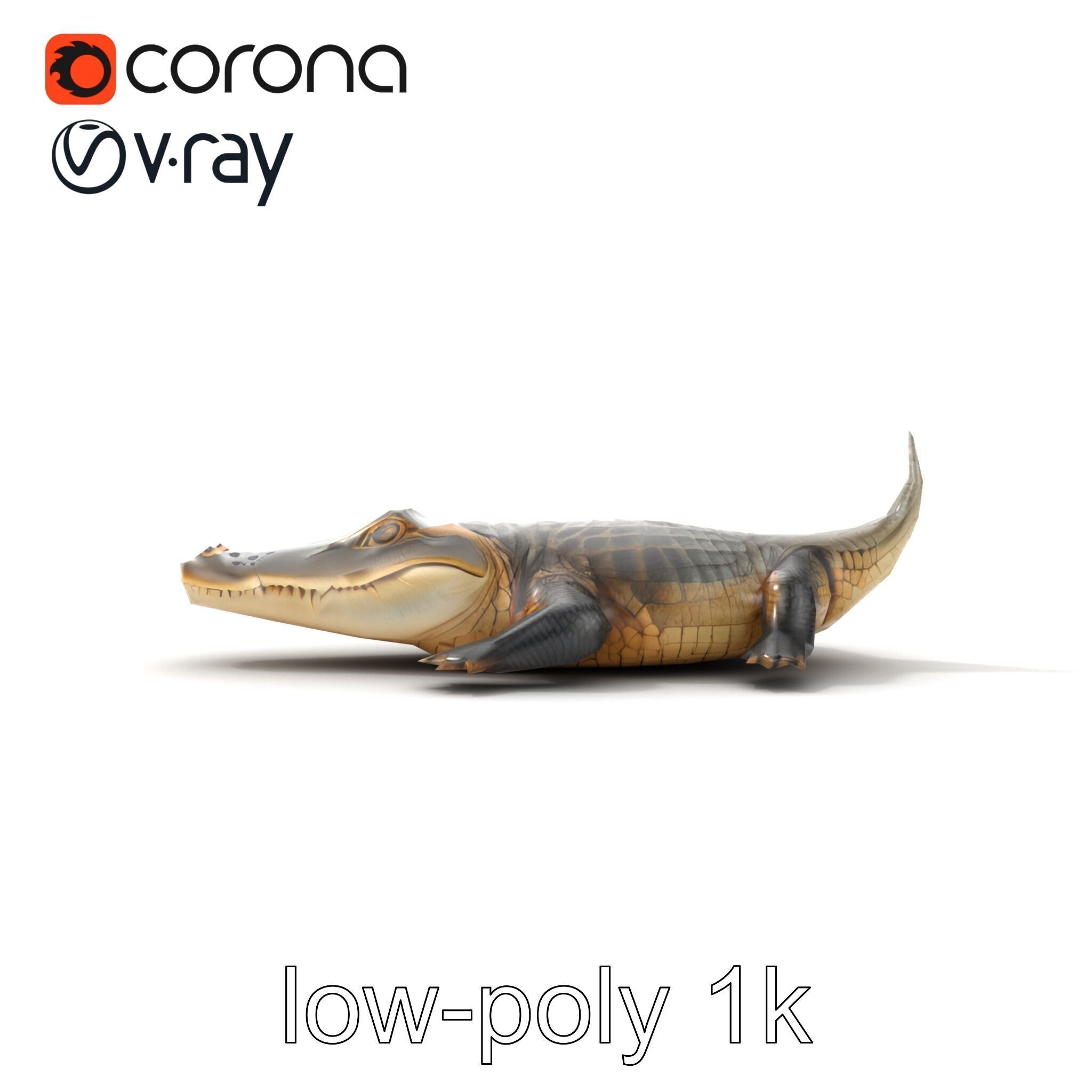 Crocodile Scarred Scales Model Pack Low-poly 3D model_32