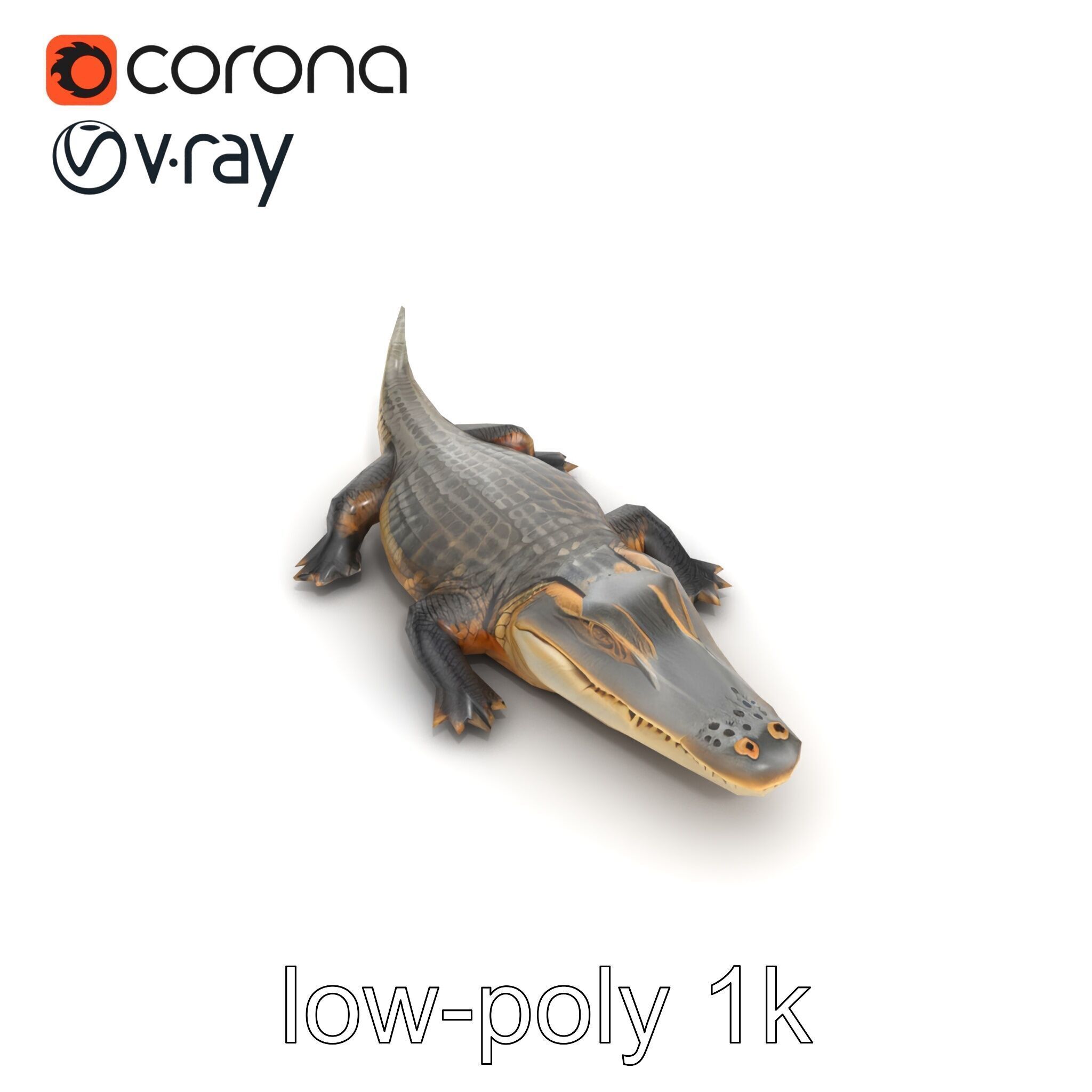 Crocodile Scarred Scales Model Pack Low-poly 3D model_17