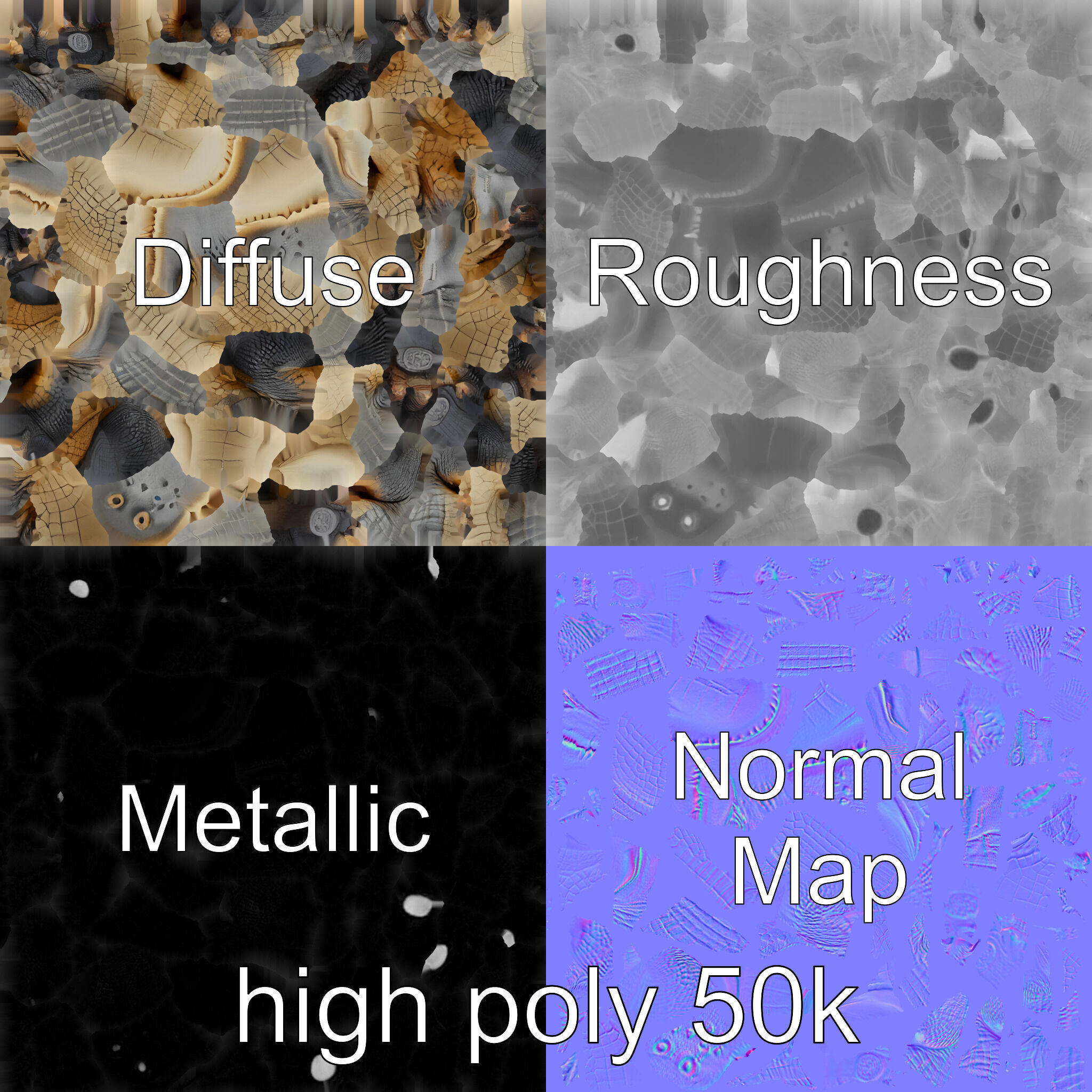 Crocodile Scarred Scales Model Pack Low-poly 3D model_3