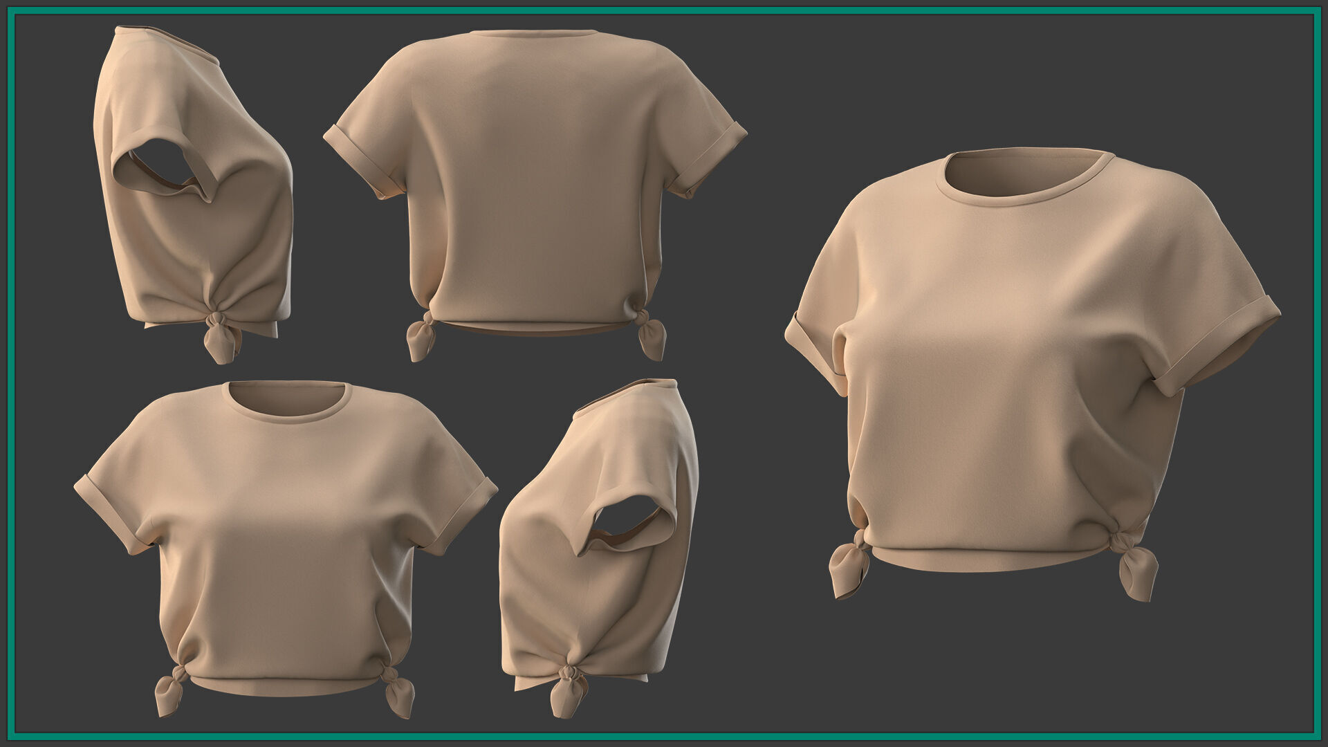10 female T shirt 3D model_5