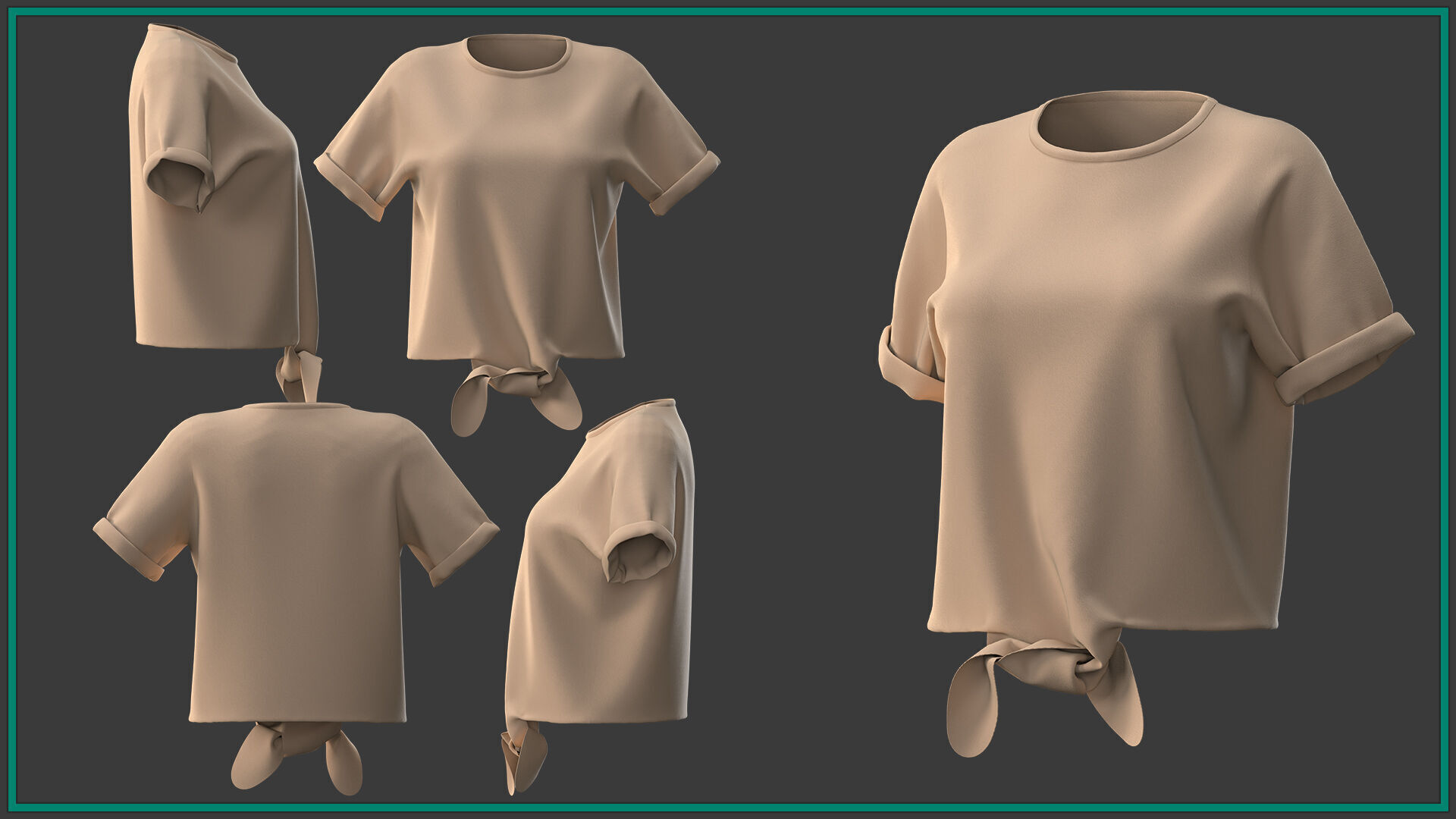 10 female T shirt 3D model_6