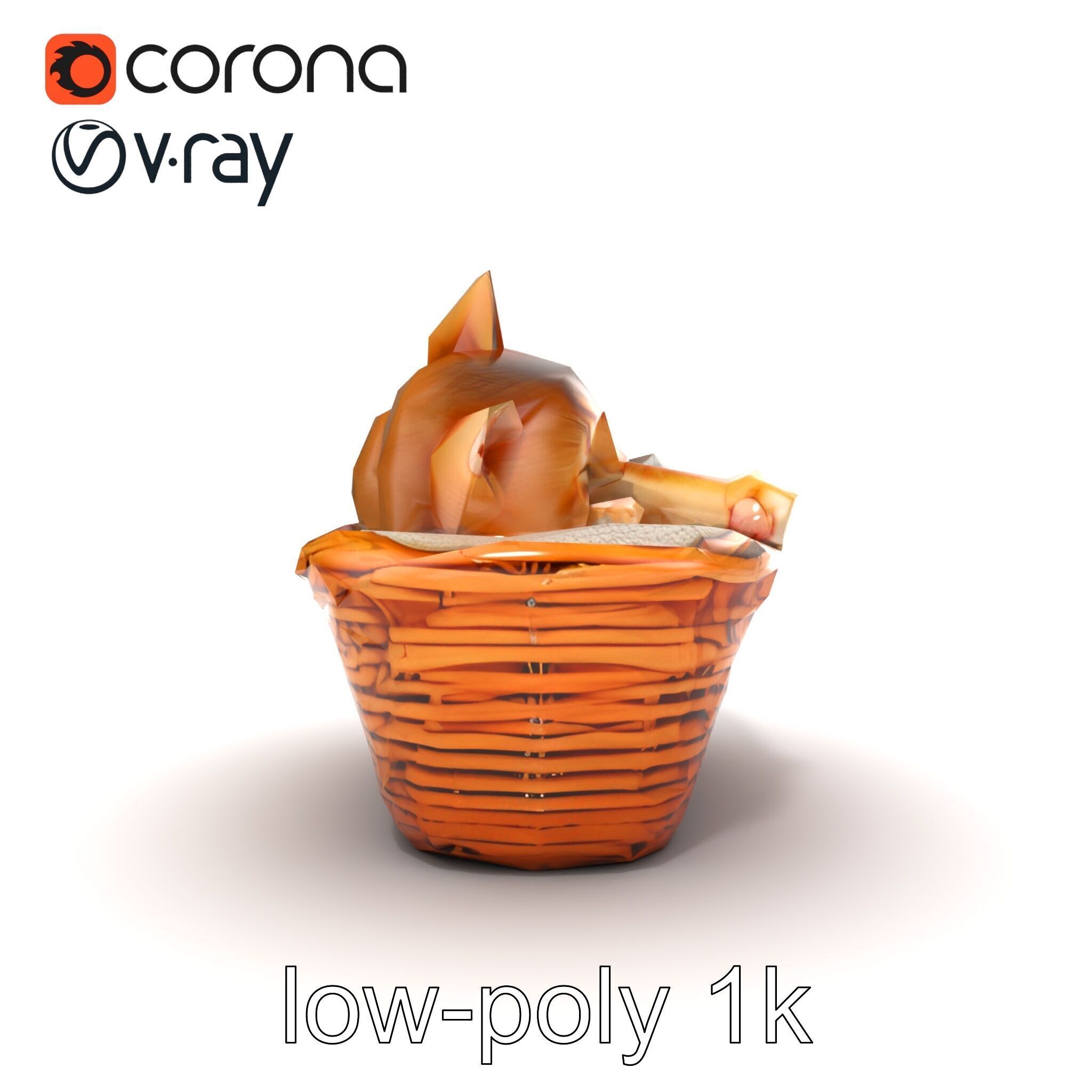 Sleeping Cat in Basket Luxurious model pack Low-poly 3D model_20