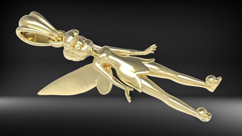 Fairy Pendant Necklace Charm Jewelry  3D print model_2