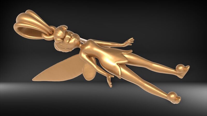 Fairy Pendant Necklace Charm Jewelry  3D print model_8