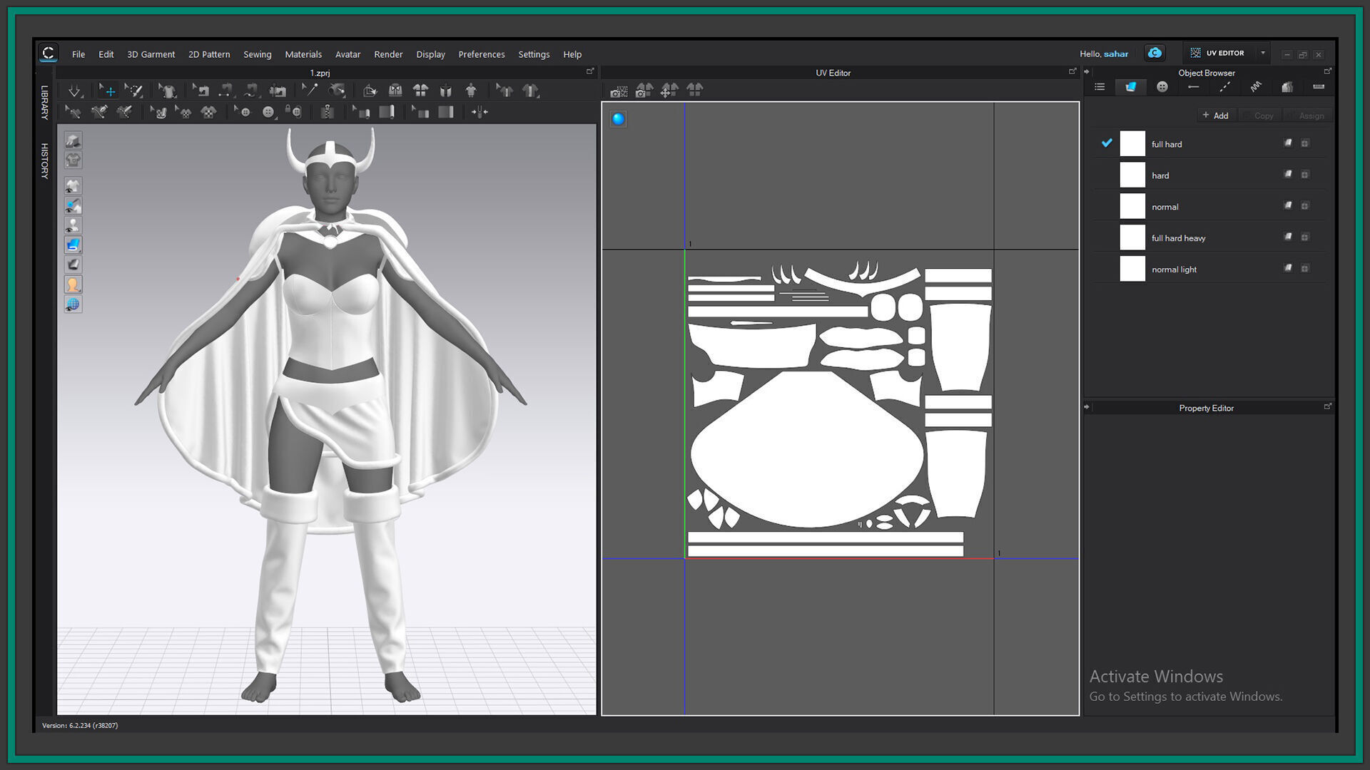 female Viking outfit with texture 3D model_6