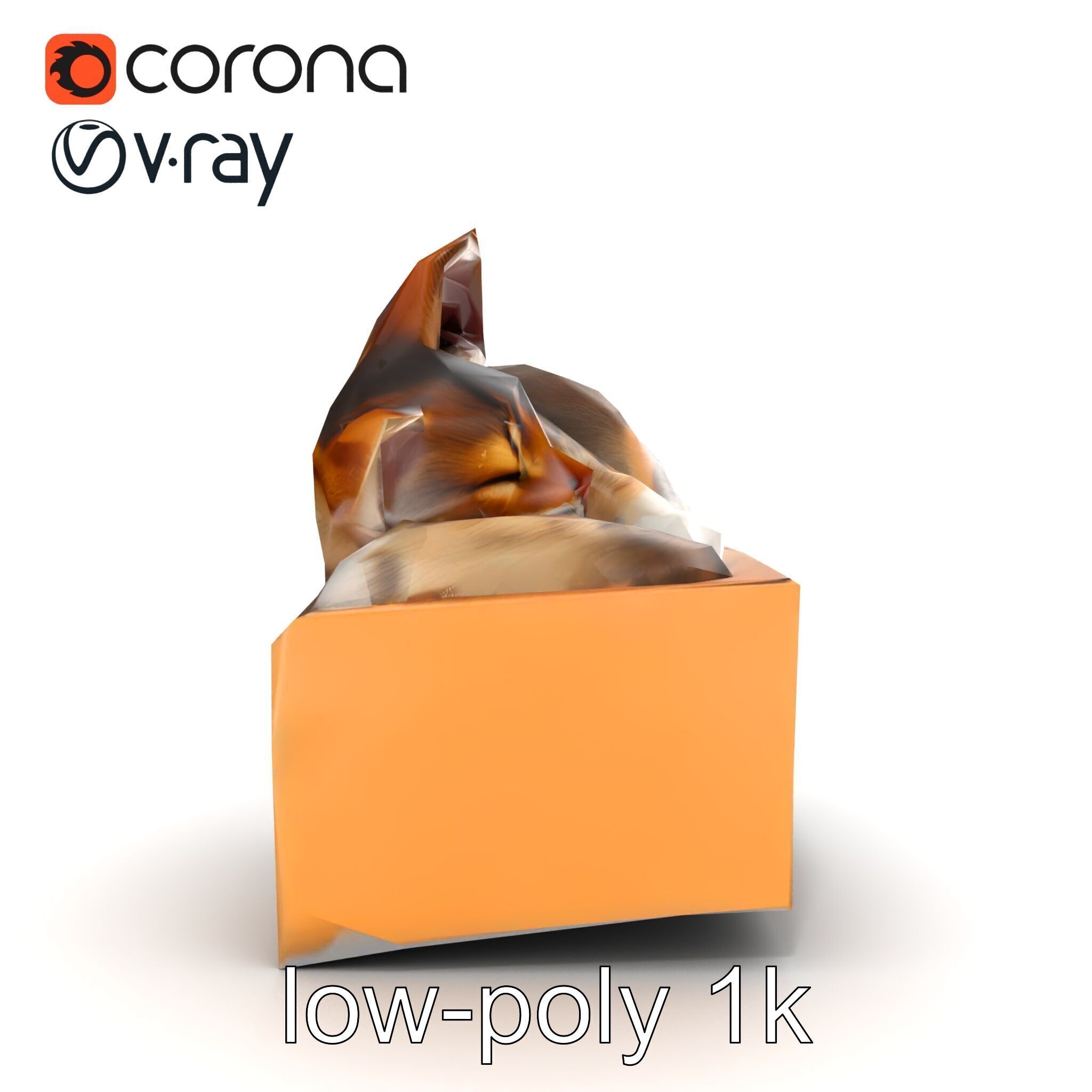 Cozy Cat in Box with Velvety Fur model pack Low-poly 3D model_19