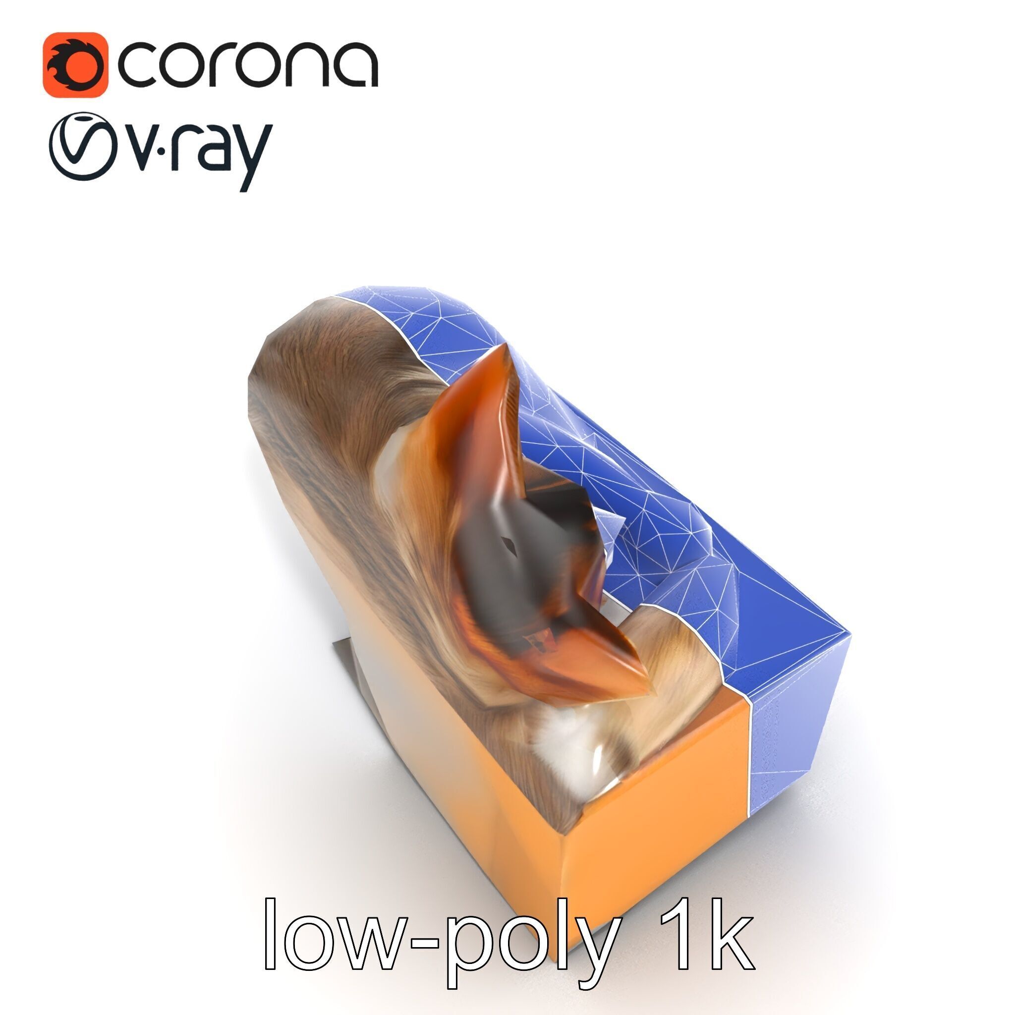 Cozy Cat in Box with Velvety Fur model pack Low-poly 3D model_18