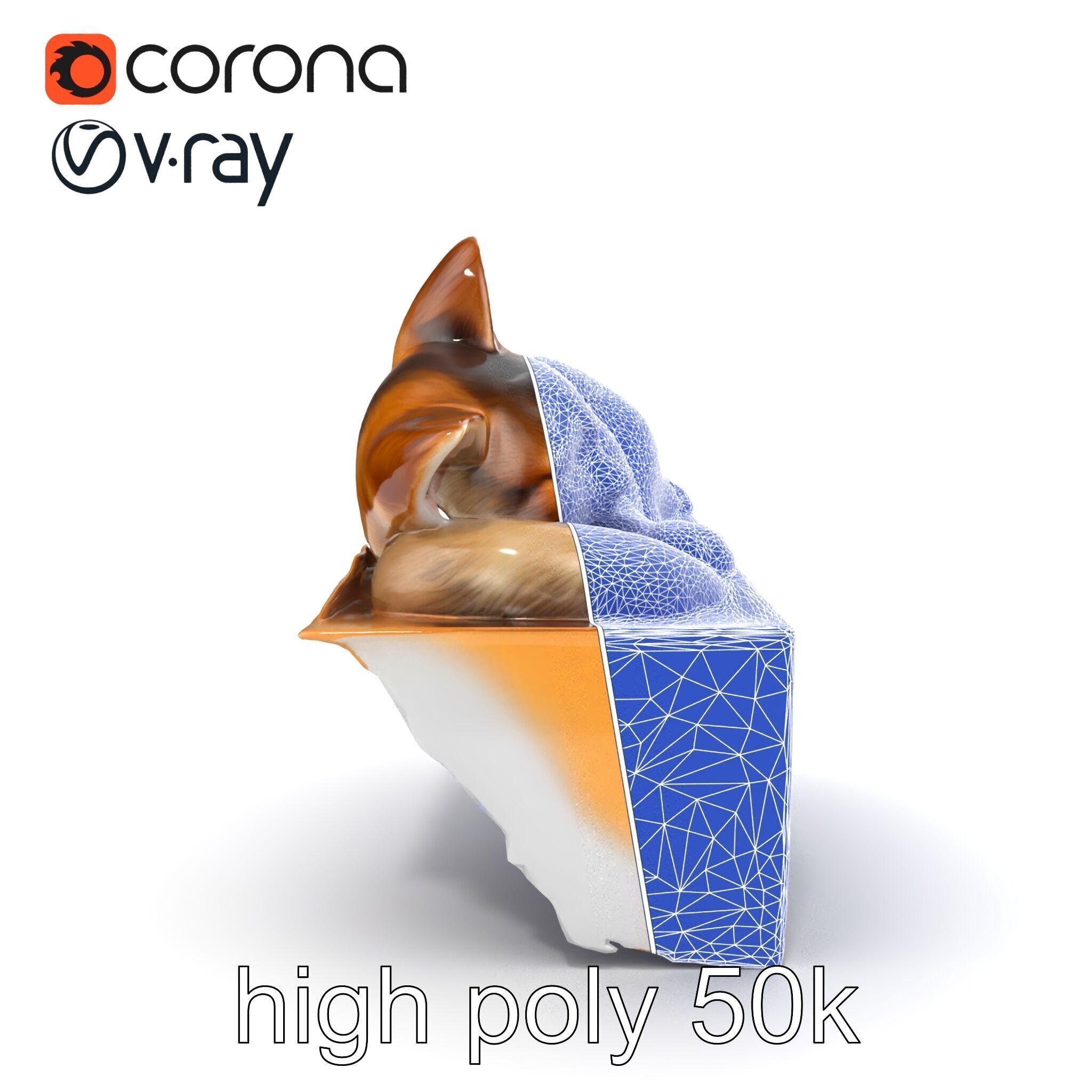 Cozy Cat in Box with Velvety Fur model pack Low-poly 3D model_22