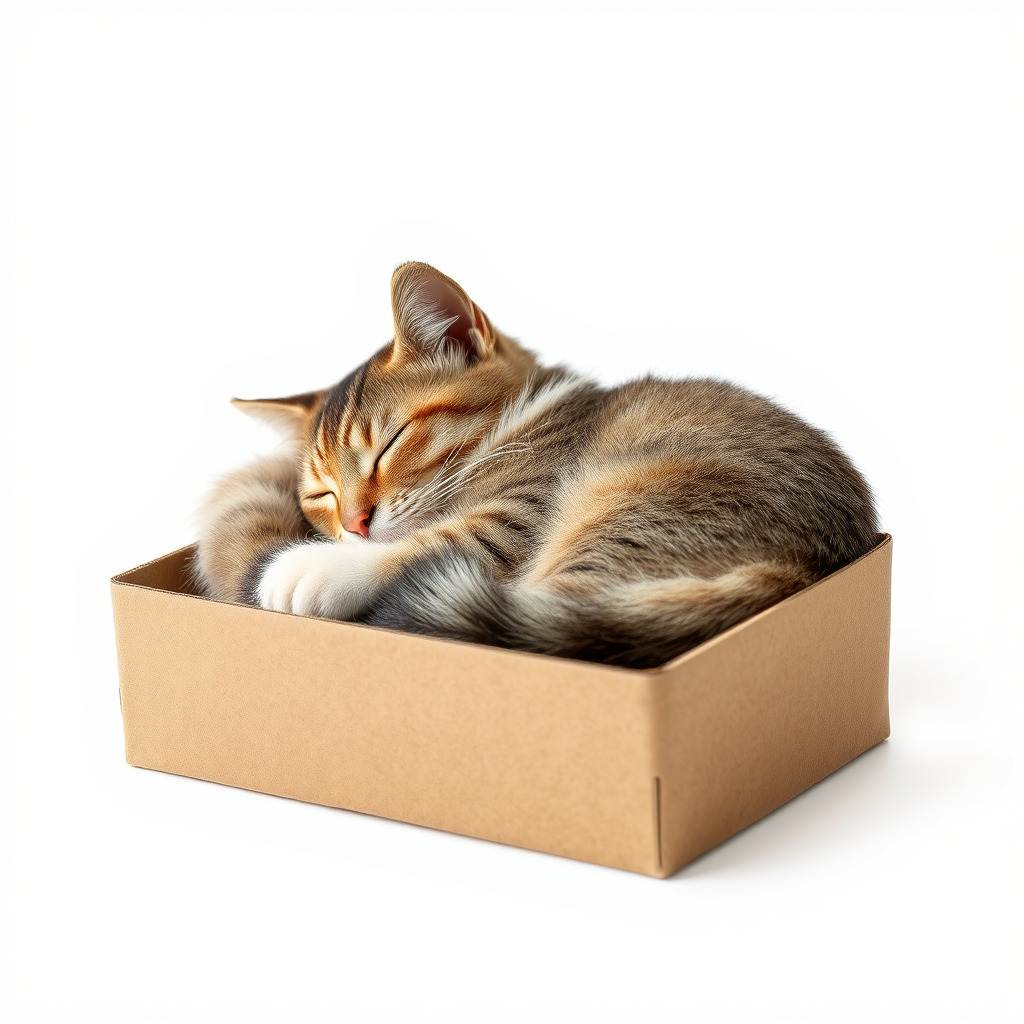 Cozy Cat in Box with Velvety Fur model pack Low-poly 3D model_4