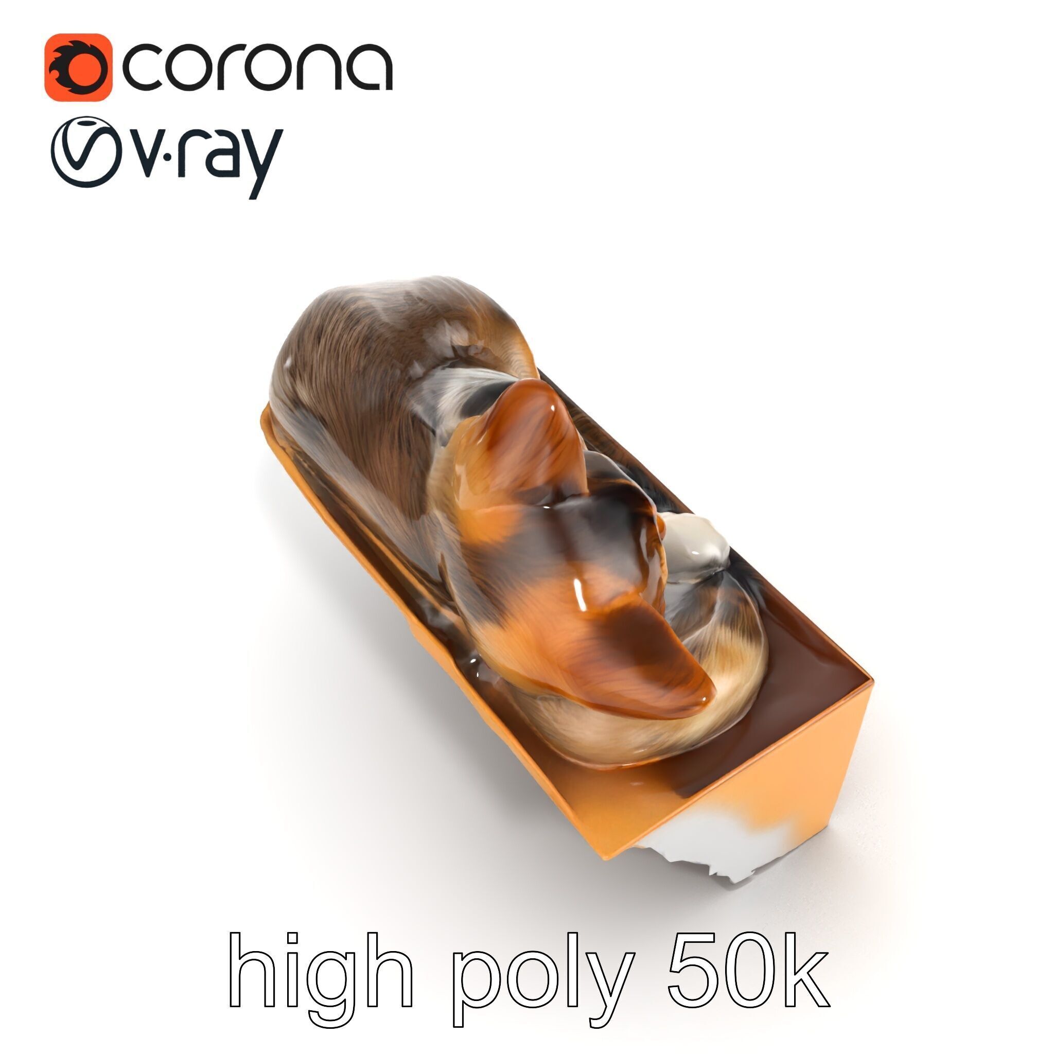 Cozy Cat in Box with Velvety Fur model pack Low-poly 3D model_17